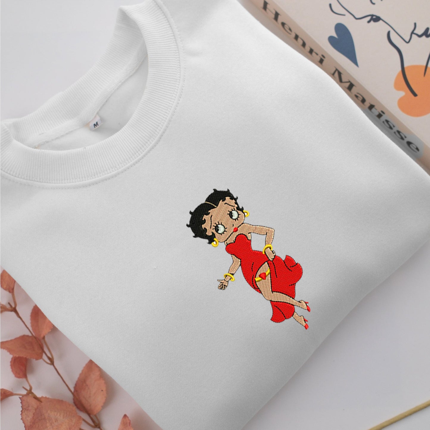 Betty Boop Embroidery, Disneyland Embroidered Sweatshirt, Movie Disney Inspired, Valentine's Day Gifts Idea For Him Her