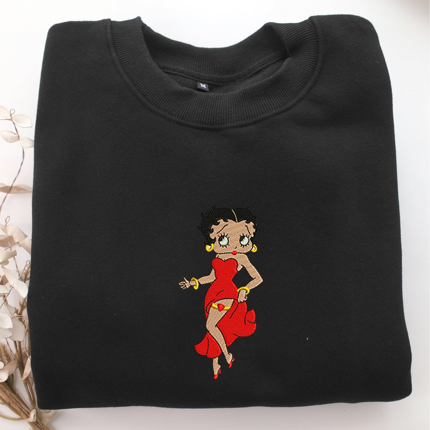 Betty Boop Embroidery, Disneyland Embroidered Sweatshirt, Movie Disney Inspired, Valentine's Day Gifts Idea For Him Her