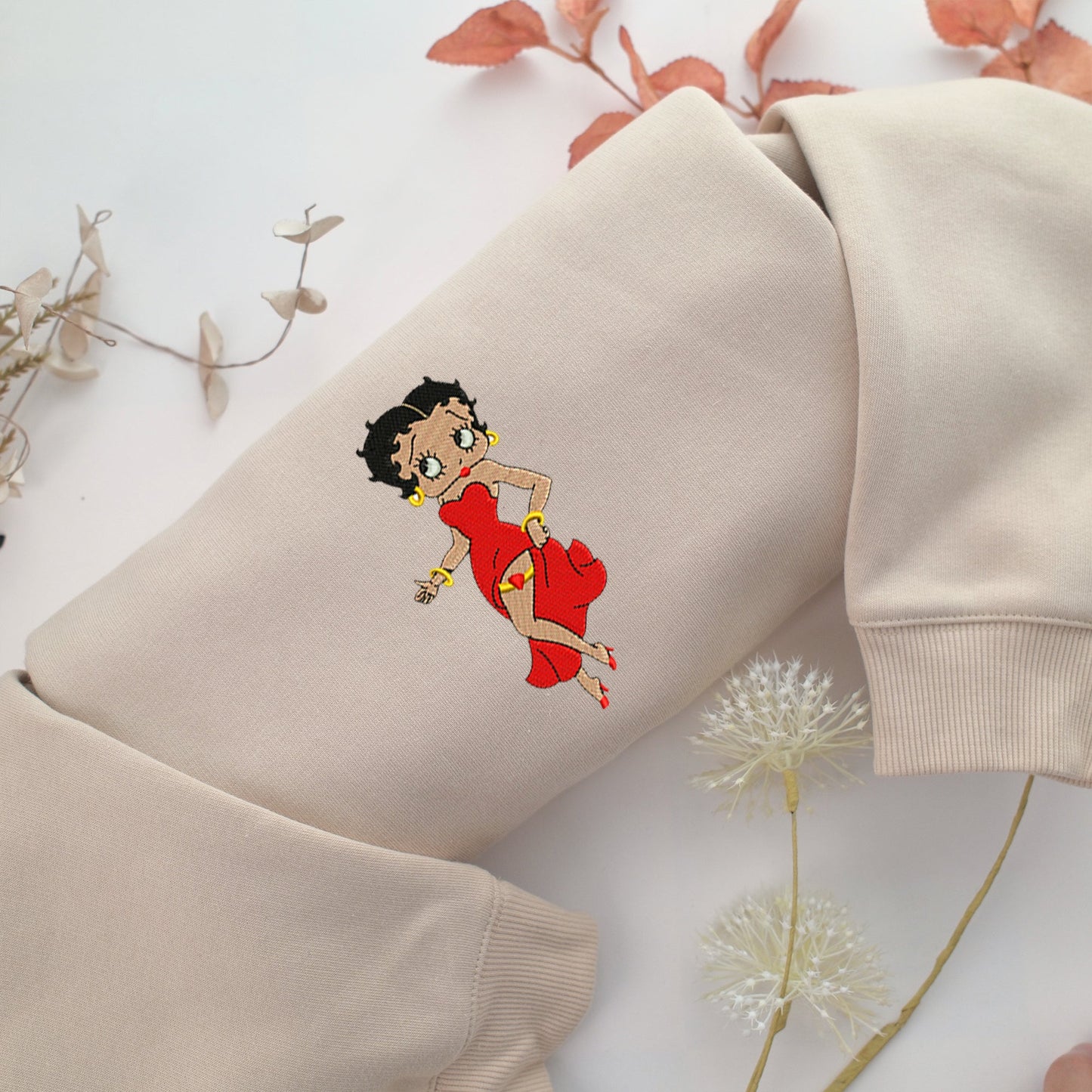 Betty Boop Embroidery, Disneyland Embroidered Sweatshirt, Movie Disney Inspired, Valentine's Day Gifts Idea For Him Her