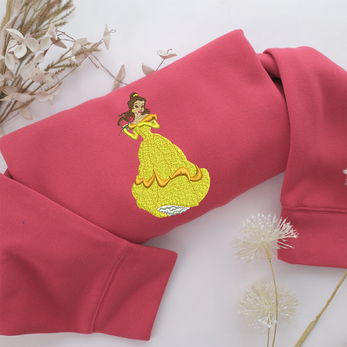 Belle v1 Embroidery, Disneyland Embroidered Sweatshirt, Movie Disney Inspired, Valentine's Day Gifts Idea For Him Her