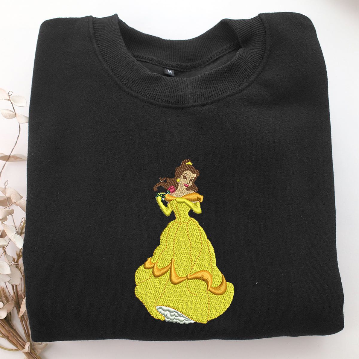 Belle v1 Embroidery, Disneyland Embroidered Sweatshirt, Movie Disney Inspired, Valentine's Day Gifts Idea For Him Her