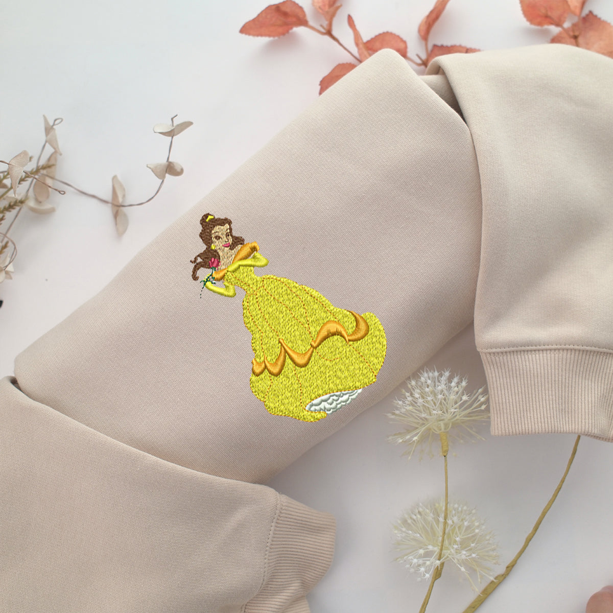 Belle v1 Embroidery, Disneyland Embroidered Sweatshirt, Movie Disney Inspired, Valentine's Day Gifts Idea For Him Her