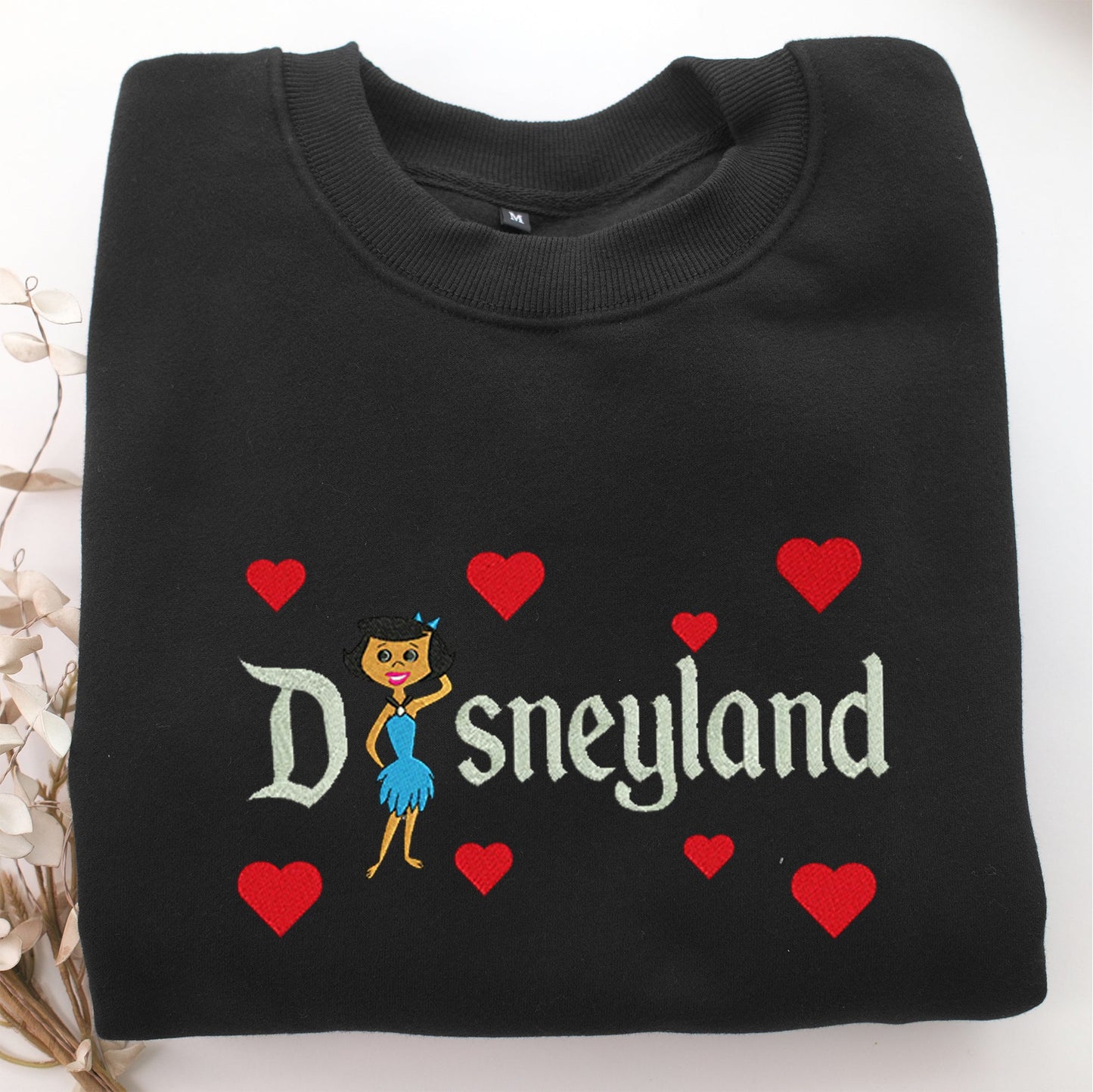 Betty Rubble Disneyland Embroidery, Disneyland Embroidered Sweatshirt, Movie Disney Inspired, Valentine's Day Gifts Idea For Him Her