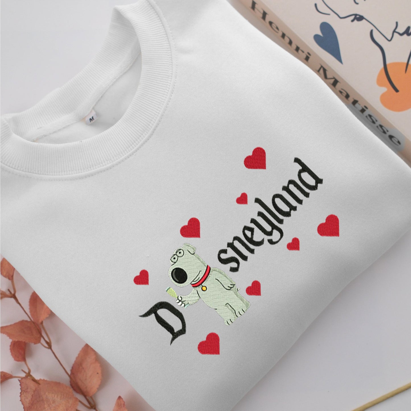 Brian Disneyland Embroidery, Disneyland Embroidered Sweatshirt, Movie Disney Inspired, Valentine's Day Gifts Idea For Him Her