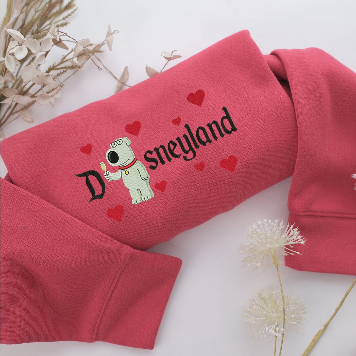 Brian Disneyland Embroidery, Disneyland Embroidered Sweatshirt, Movie Disney Inspired, Valentine's Day Gifts Idea For Him Her