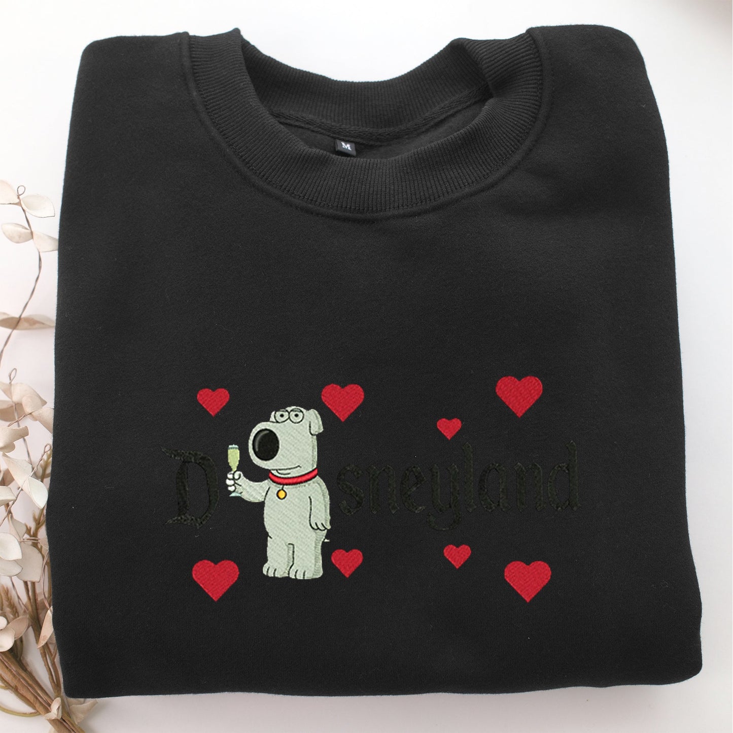 Brian Disneyland Embroidery, Disneyland Embroidered Sweatshirt, Movie Disney Inspired, Valentine's Day Gifts Idea For Him Her