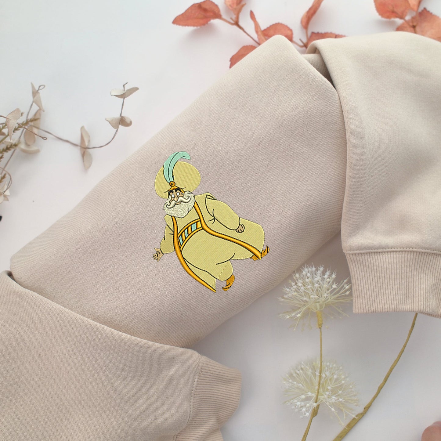 Aladdin Sultan Embroidery, Disneyland Embroidered Sweatshirt, Movie Disney Inspired, Valentine's Day Gifts Idea For Him Her