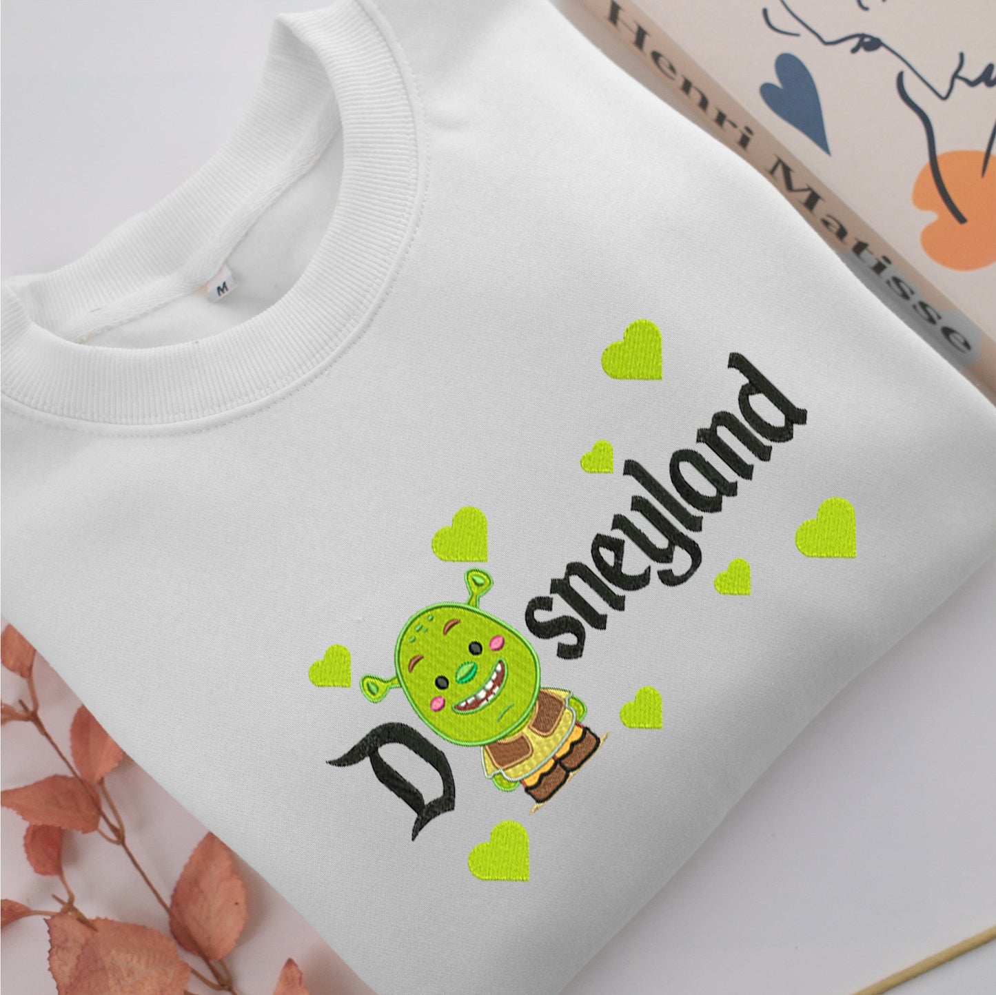 Chibi Shrek Disneyland Embroidery, Disneyland Embroidered Sweatshirt, Movie Disney Inspired, Valentine's Day Gifts Idea For Him Her