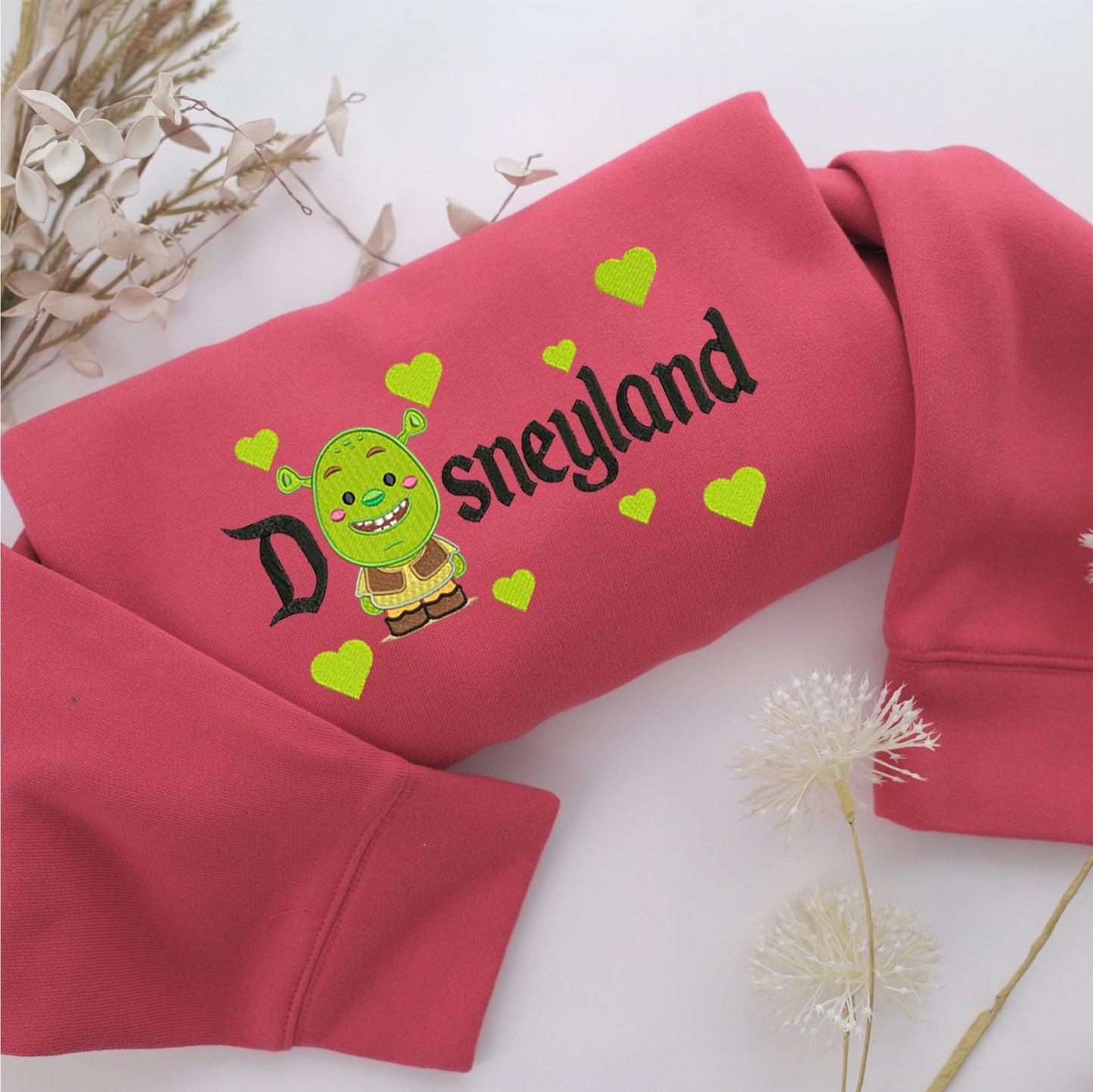 Chibi Shrek Disneyland Embroidery, Disneyland Embroidered Sweatshirt, Movie Disney Inspired, Valentine's Day Gifts Idea For Him Her