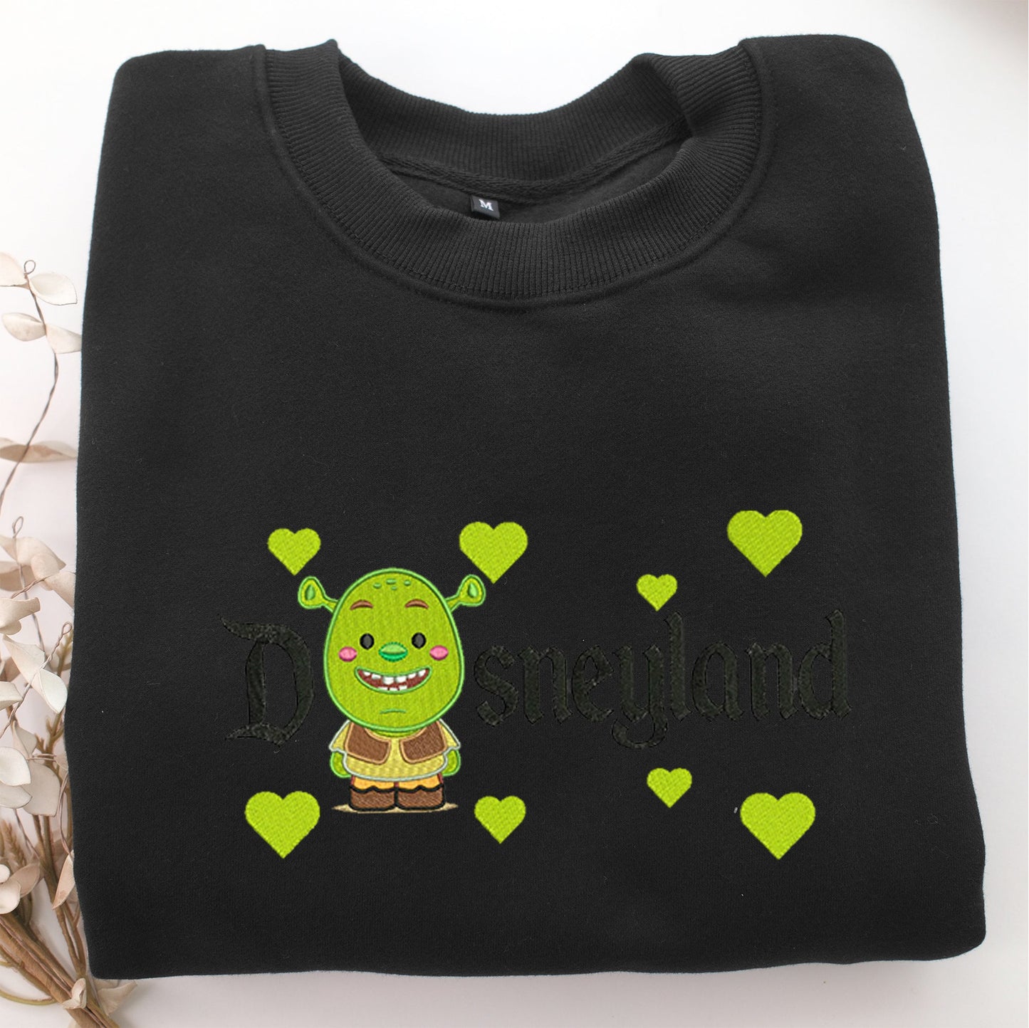 Chibi Shrek Disneyland Embroidery, Disneyland Embroidered Sweatshirt, Movie Disney Inspired, Valentine's Day Gifts Idea For Him Her