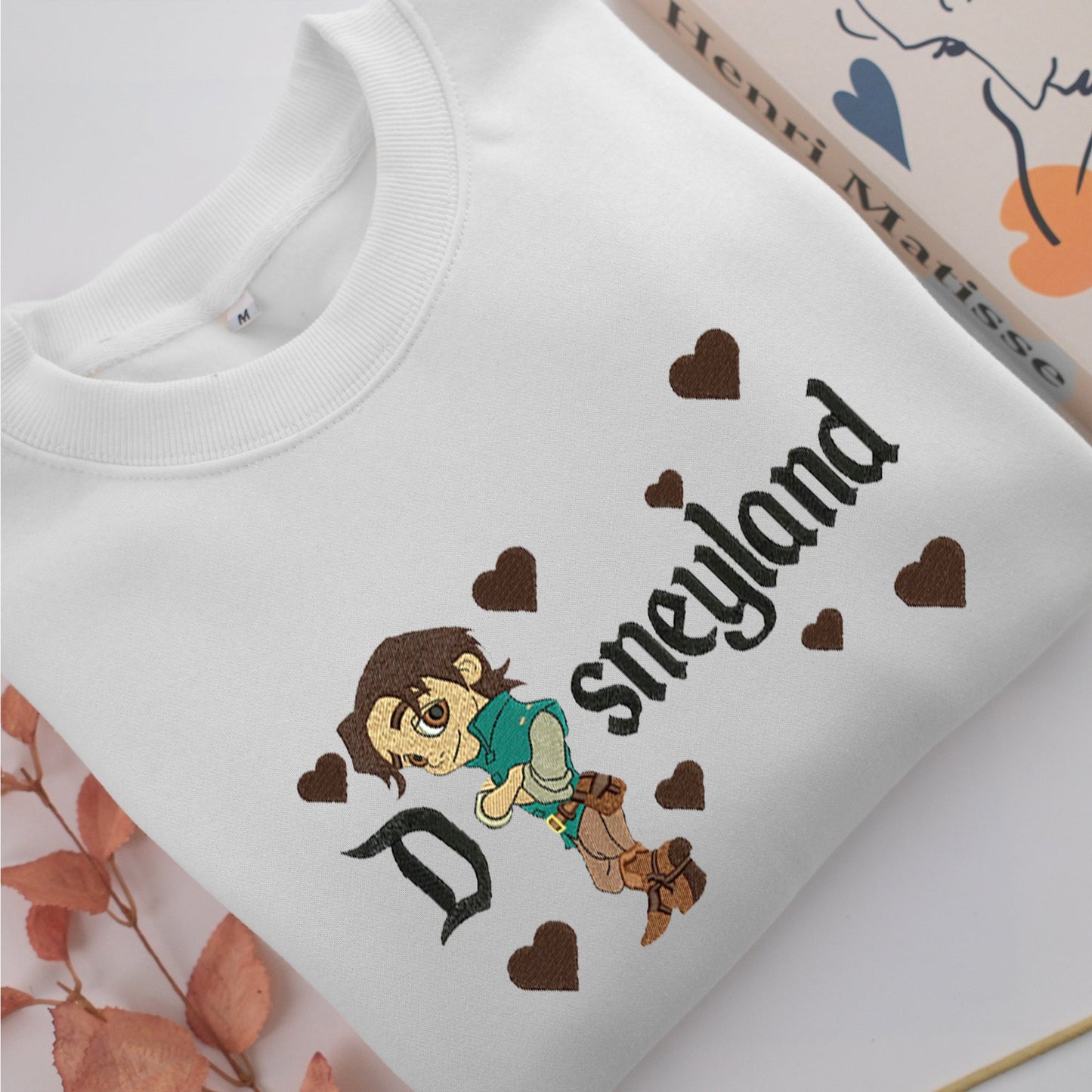 Chibi Flynn Rider Disneyland Embroidery, Disneyland Embroidered Sweatshirt, Movie Disney Inspired, Valentine's Day Gifts Idea For Him Her