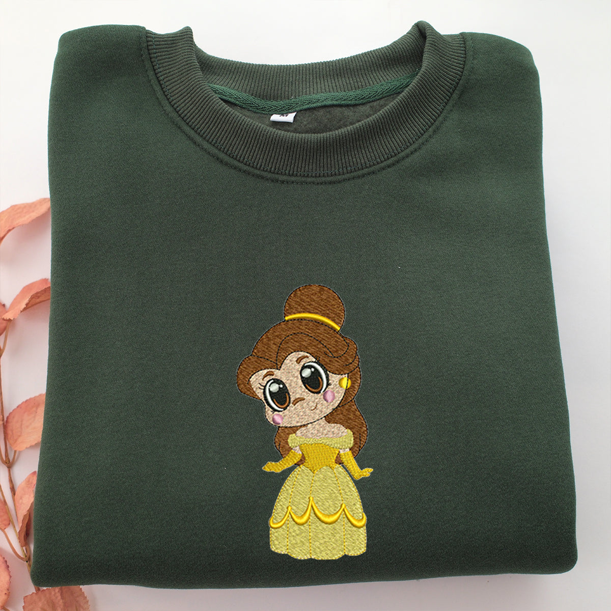 Chibi Belle Embroidery, Disneyland Embroidered Sweatshirt, Movie Disney Inspired, Valentine's Day Gifts Idea For Him Her