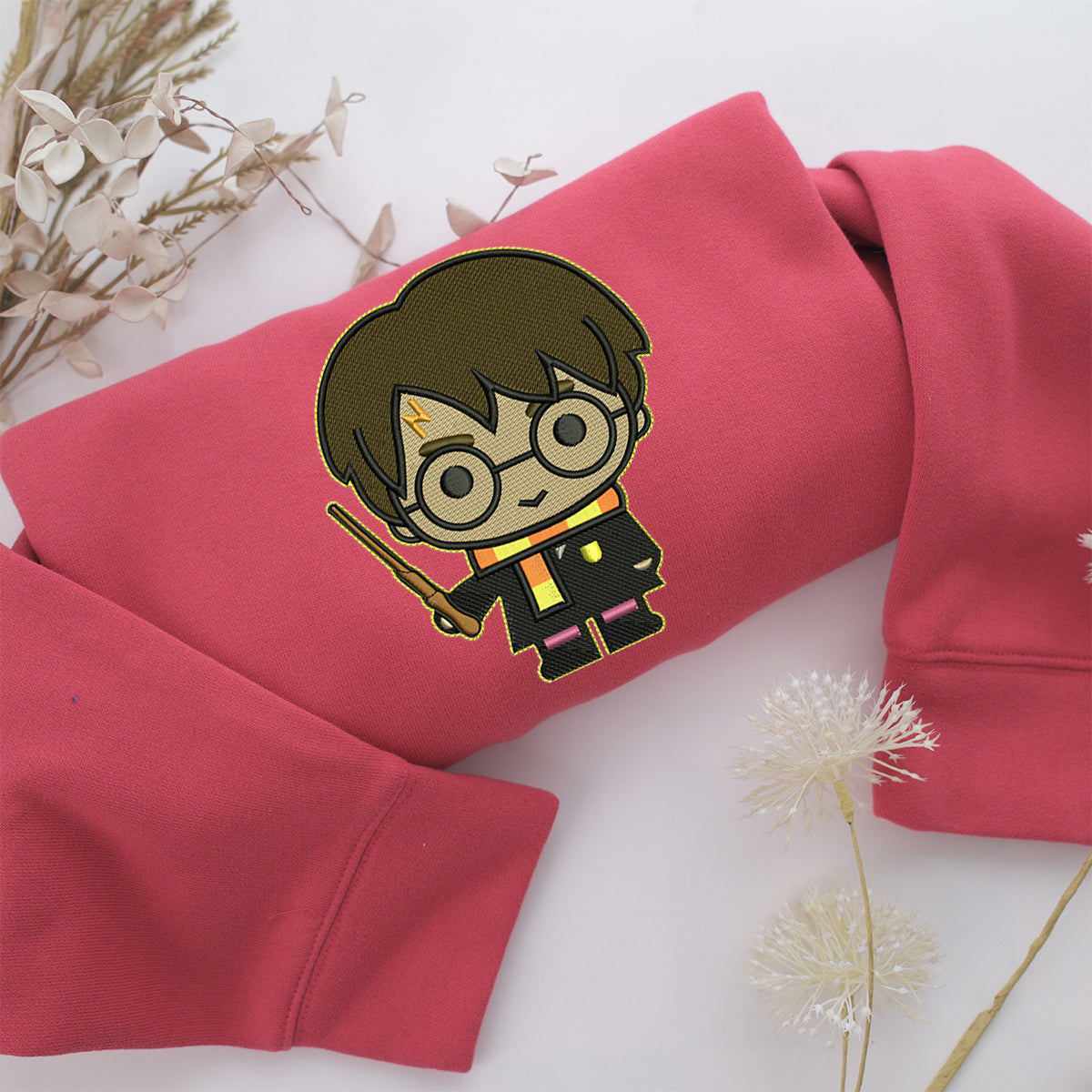 Chibi Harry Potter Embroidery, Disneyland Embroidered Sweatshirt, Movie Disney Inspired, Valentine's Day Gifts Idea For Him Her