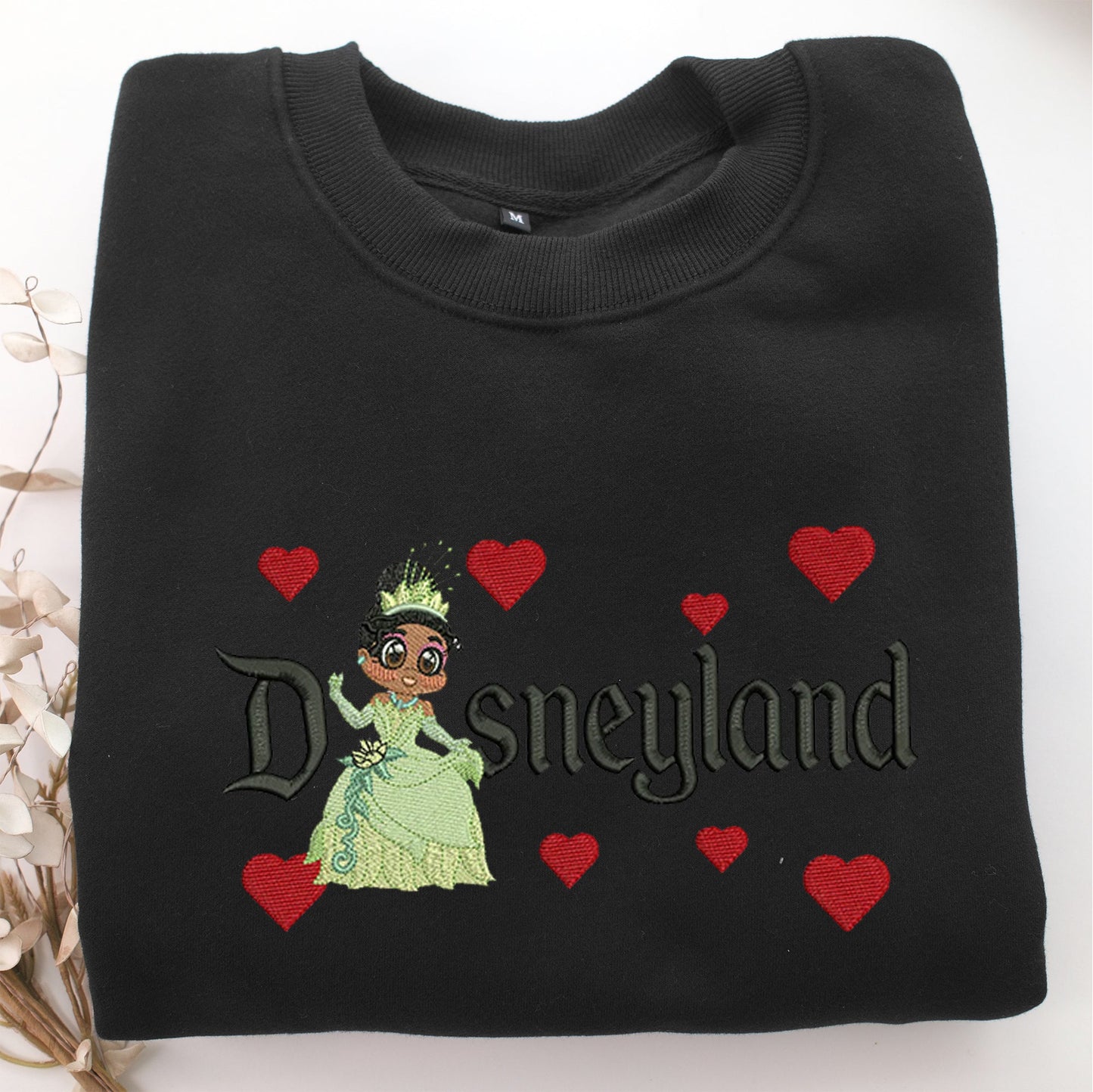 Chibi Princess Tiana Disneyland Embroidery, Disneyland Embroidered Sweatshirt, Movie Disney Inspired, Valentine's Day Gifts Idea For Him Her