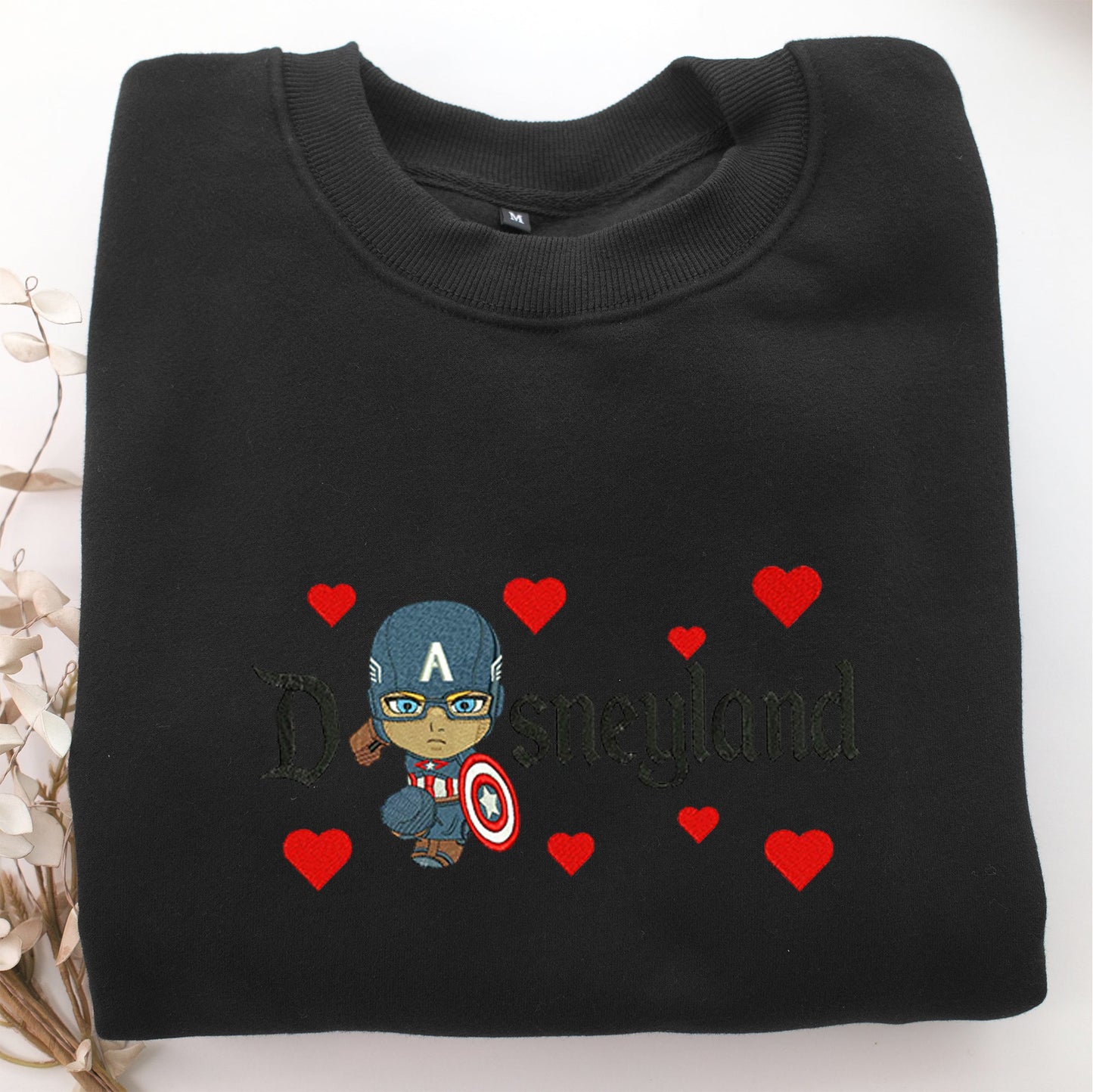 Chibi Captain America Disneyland Embroidery, Disneyland Embroidered Sweatshirt, Movie Disney Inspired, Valentine's Day Gifts Idea For Him Her