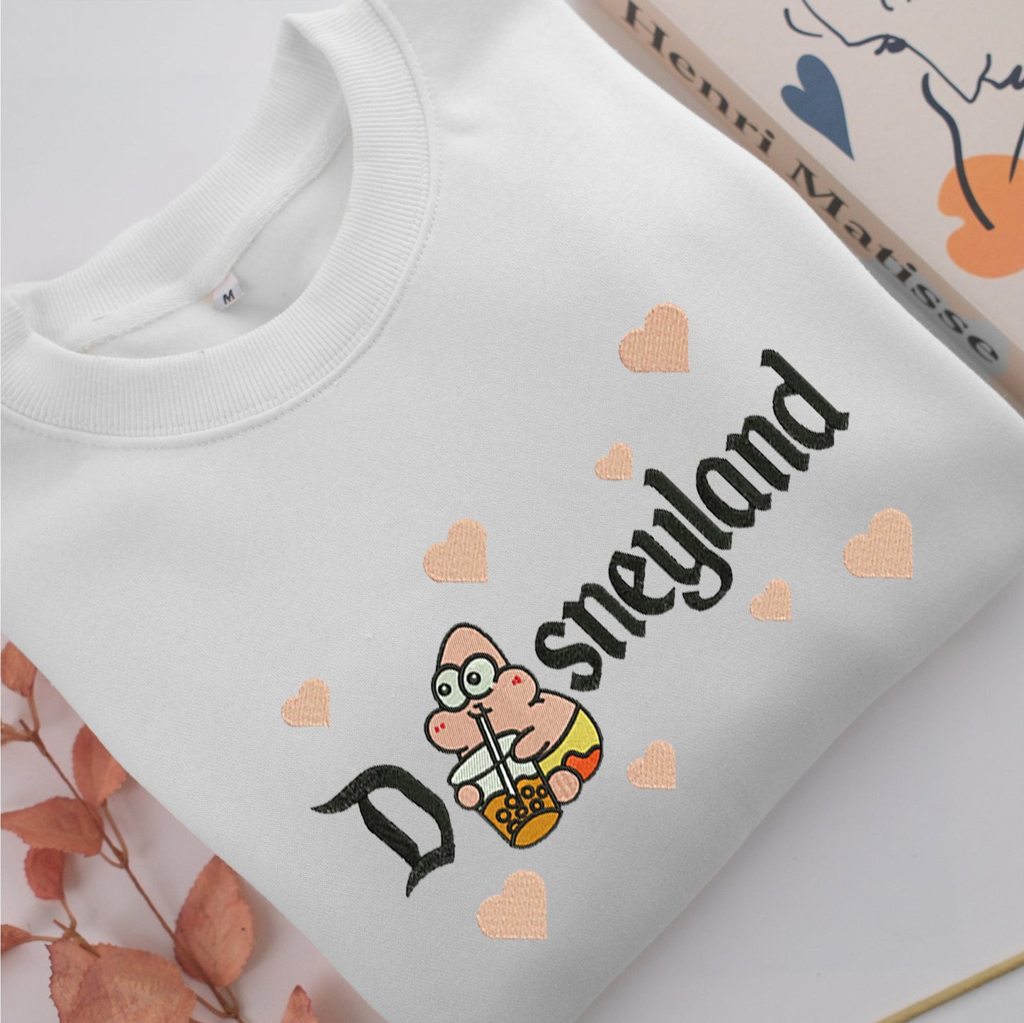 Chibi Patrick Star Disneyland Embroidery, Disneyland Embroidered Sweatshirt, Movie Disney Inspired, Valentine's Day Gifts Idea For Him Her