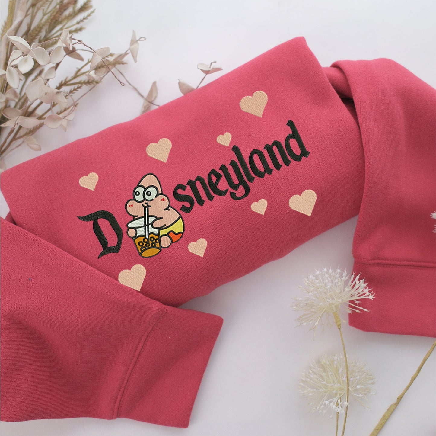 Chibi Patrick Star Disneyland Embroidery, Disneyland Embroidered Sweatshirt, Movie Disney Inspired, Valentine's Day Gifts Idea For Him Her