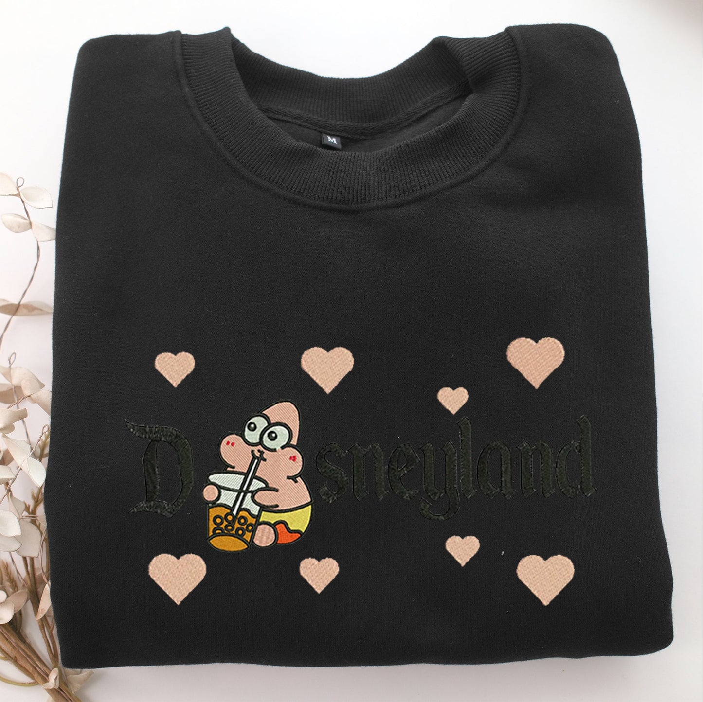Chibi Patrick Star Disneyland Embroidery, Disneyland Embroidered Sweatshirt, Movie Disney Inspired, Valentine's Day Gifts Idea For Him Her