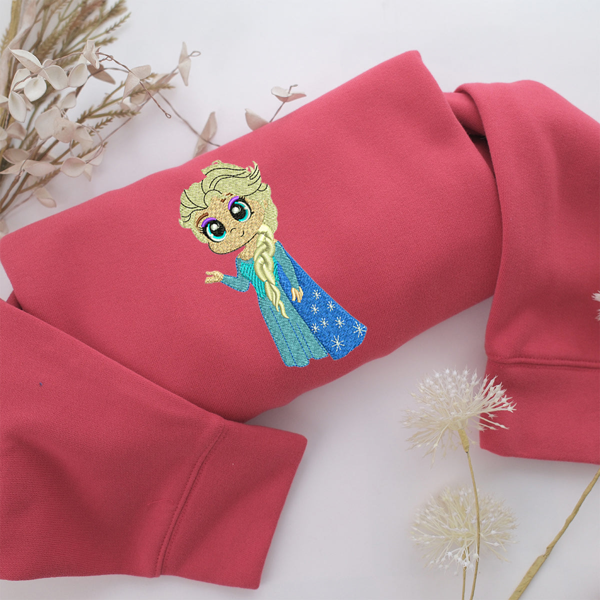 Chibi Elsa Embroidery, Disneyland Embroidered Sweatshirt, Movie Disney Inspired, Valentine's Day Gifts Idea For Him Her