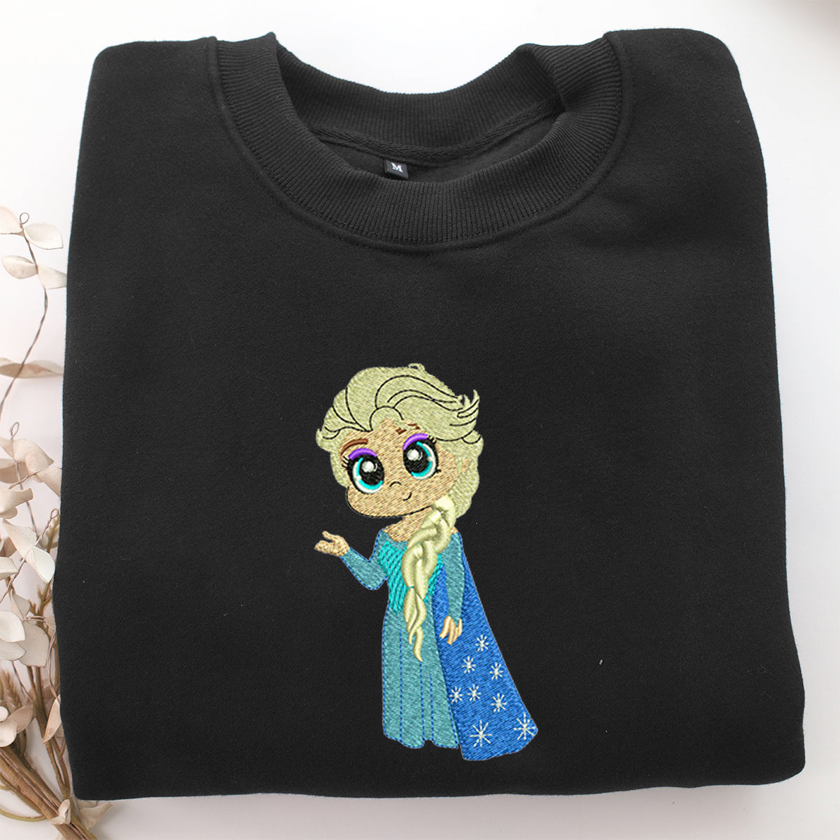Chibi Elsa Embroidery, Disneyland Embroidered Sweatshirt, Movie Disney Inspired, Valentine's Day Gifts Idea For Him Her