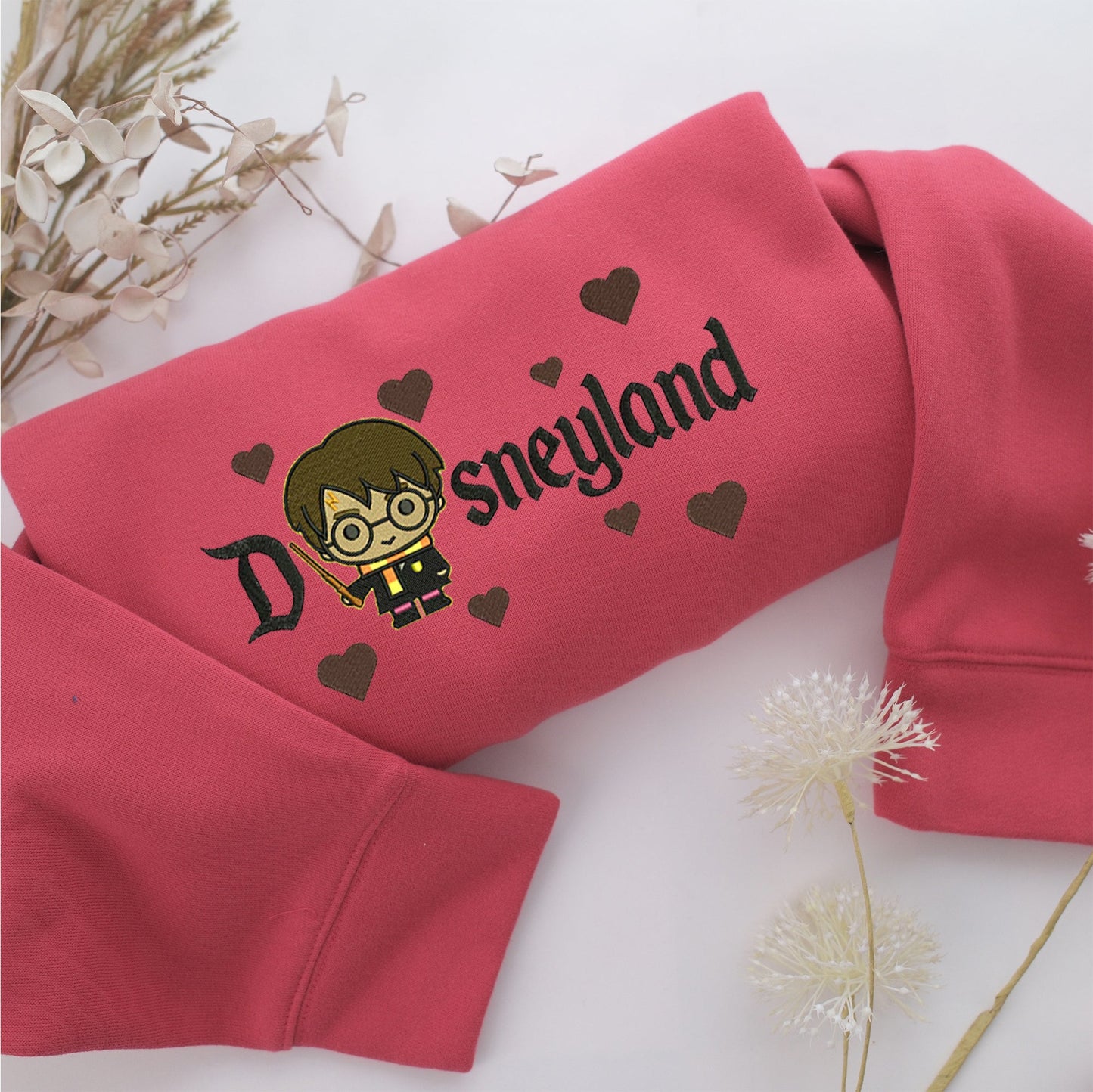 Chibi Harry Potter Disneyland Embroidery, Disneyland Embroidered Sweatshirt, Movie Disney Inspired, Valentine's Day Gifts Idea For Him Her