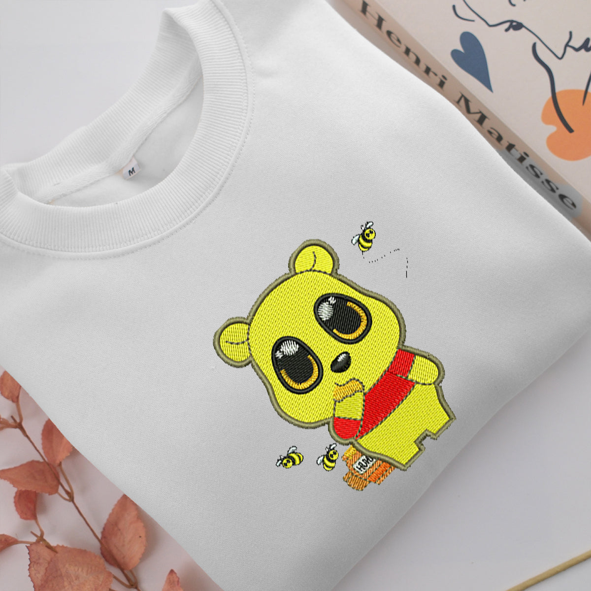 Chibi Pooh Embroidery, Disneyland Embroidered Sweatshirt, Movie Disney Inspired, Valentine's Day Gifts Idea For Him Her