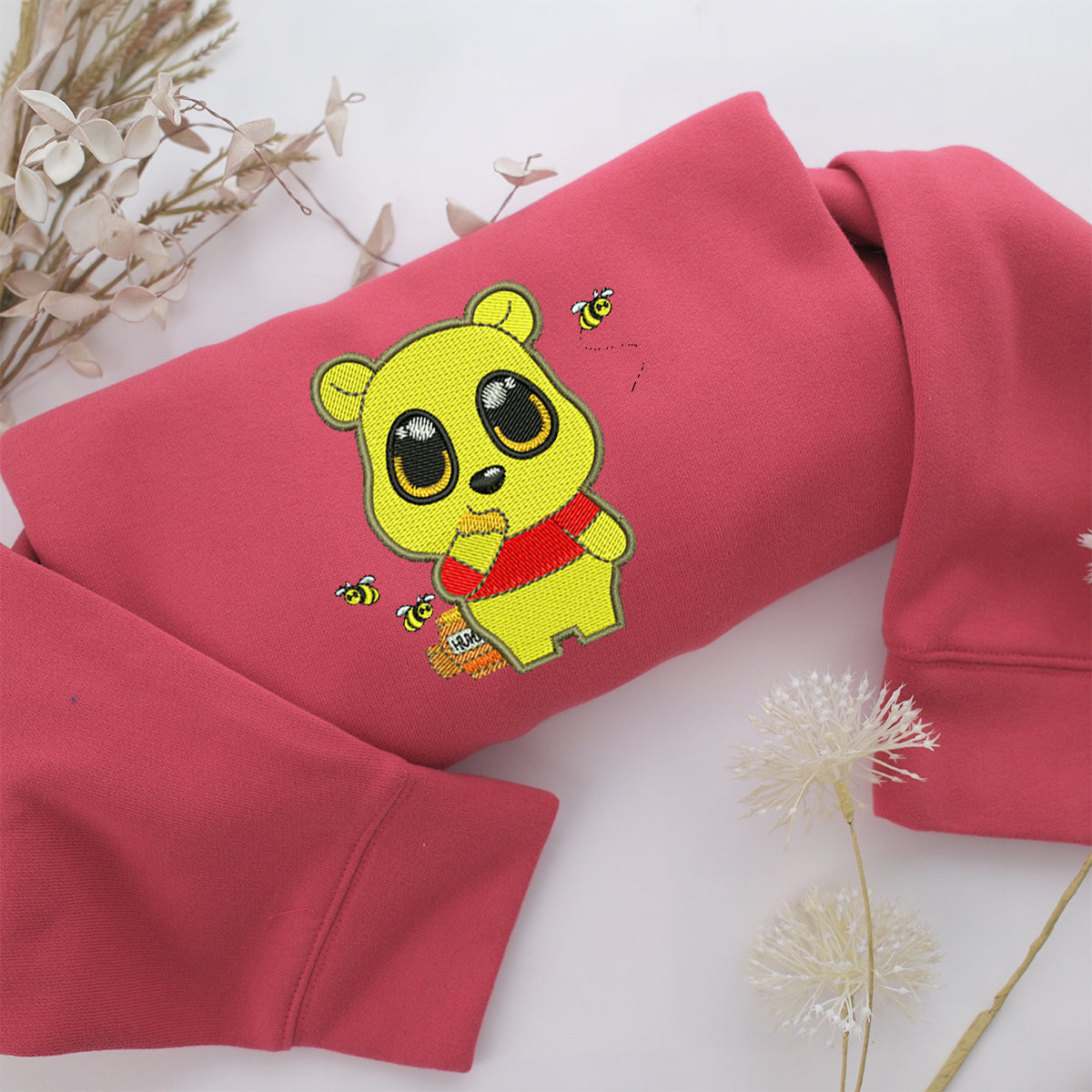Chibi Pooh Embroidery, Disneyland Embroidered Sweatshirt, Movie Disney Inspired, Valentine's Day Gifts Idea For Him Her