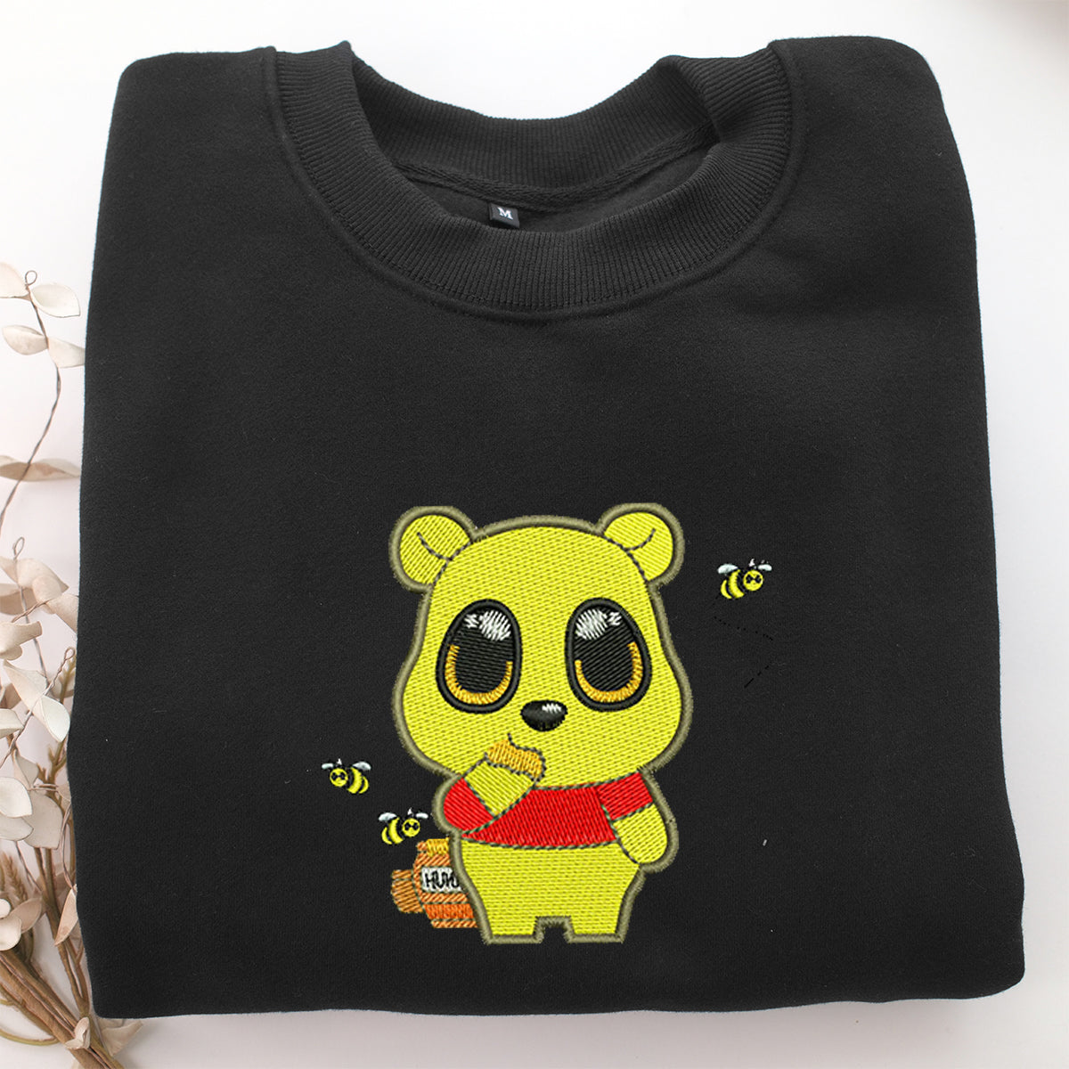 Chibi Pooh Embroidery, Disneyland Embroidered Sweatshirt, Movie Disney Inspired, Valentine's Day Gifts Idea For Him Her