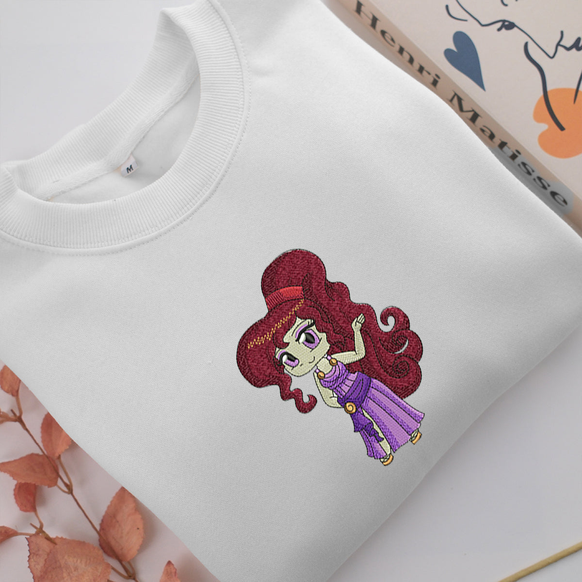 Chibi Megara v2 Embroidery, Disneyland Embroidered Sweatshirt, Movie Disney Inspired, Valentine's Day Gifts Idea For Him Her