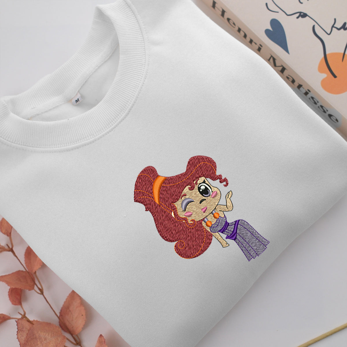 Chibi Megara Embroidery, Disneyland Embroidered Sweatshirt, Movie Disney Inspired, Valentine's Day Gifts Idea For Him Her
