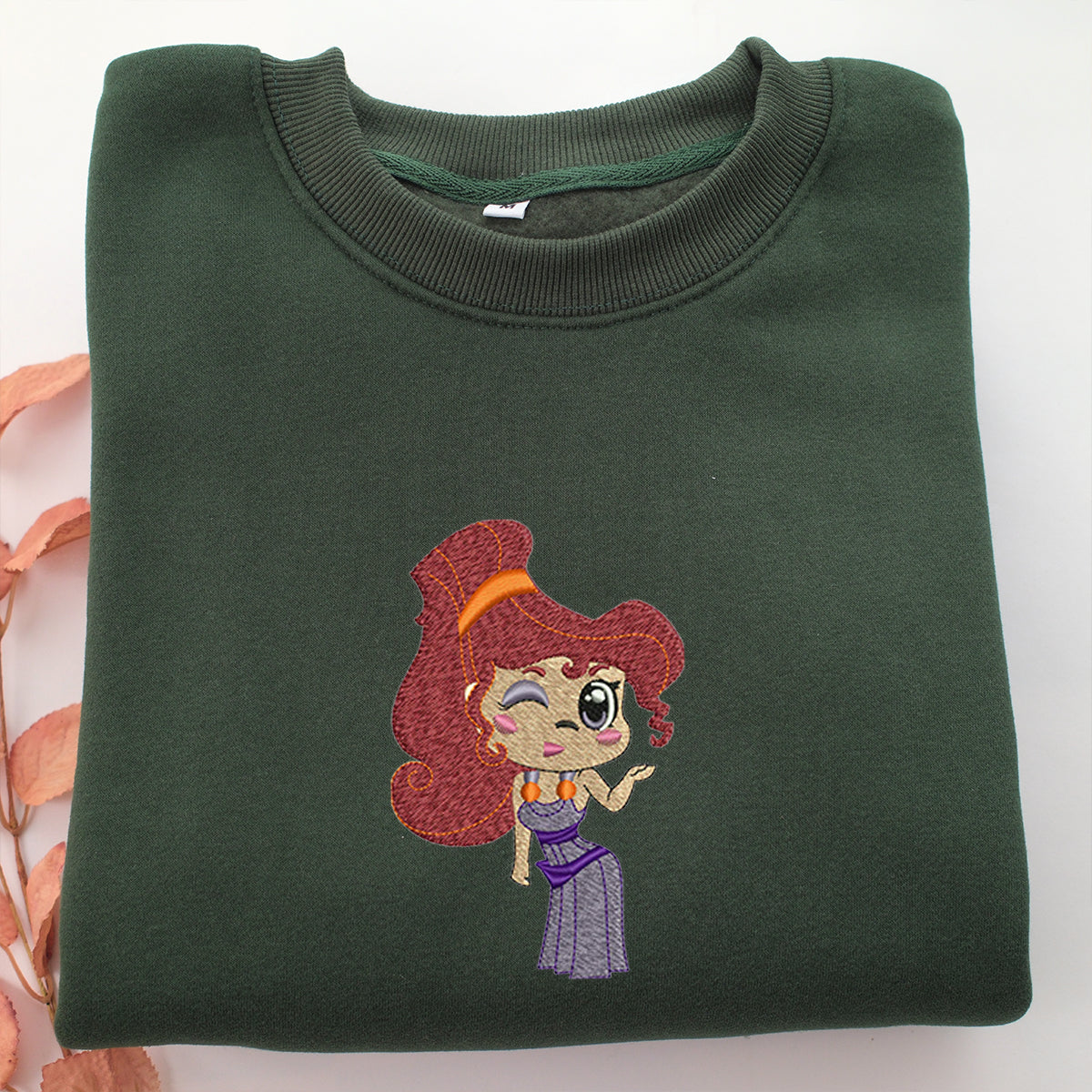 Chibi Megara Embroidery, Disneyland Embroidered Sweatshirt, Movie Disney Inspired, Valentine's Day Gifts Idea For Him Her