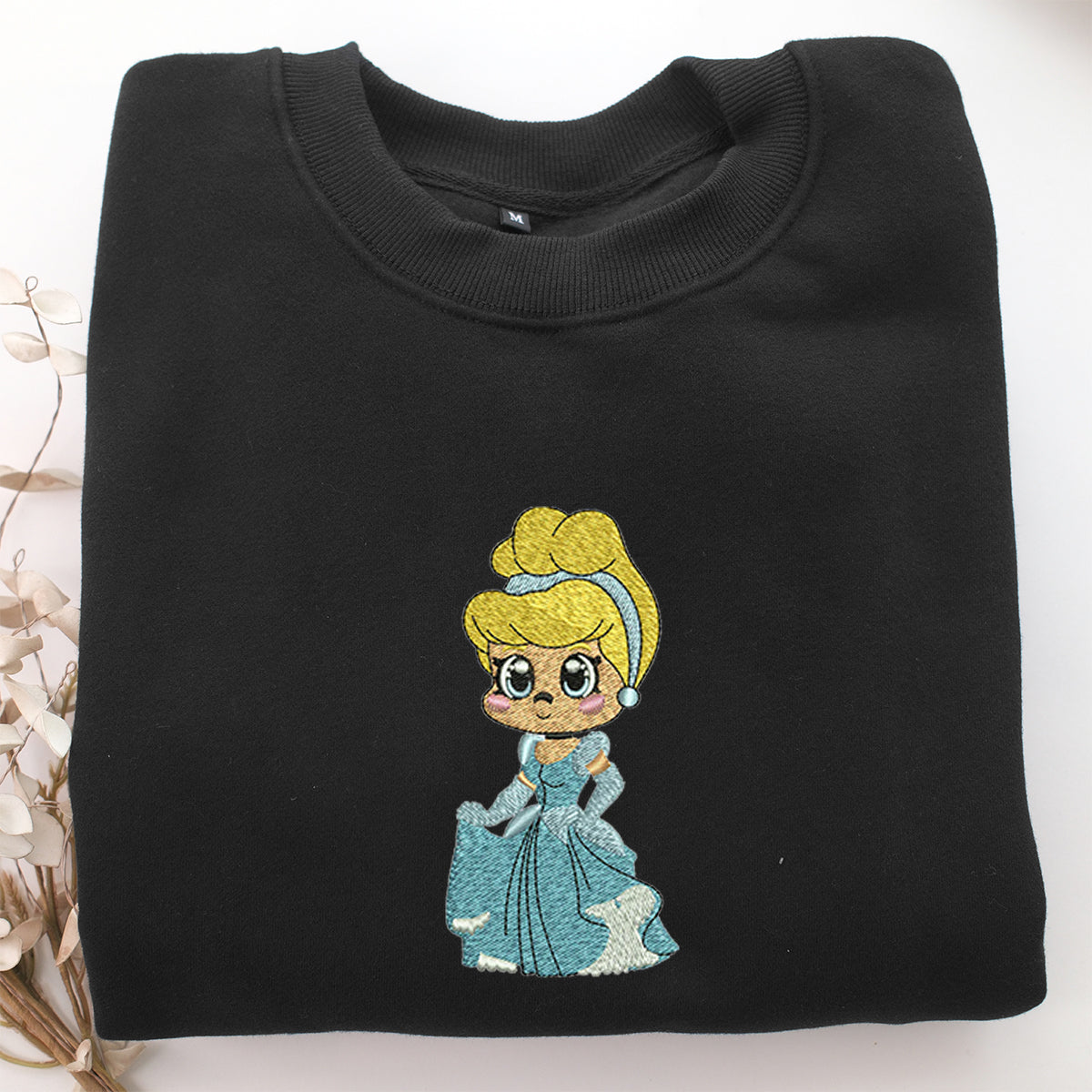 Chibi Cinderella Embroidery, Disneyland Embroidered Sweatshirt, Movie Disney Inspired, Valentine's Day Gifts Idea For Him Her
