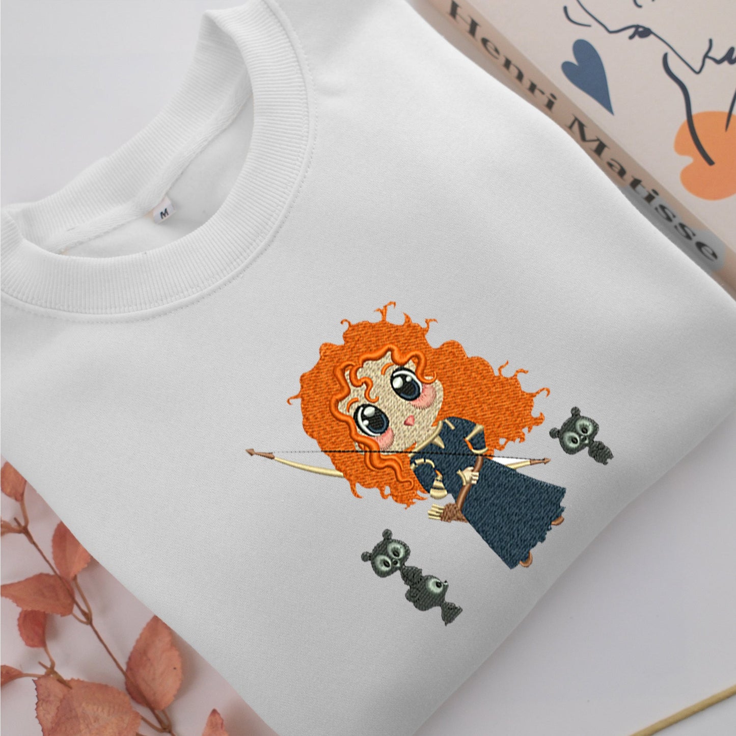 Chibi Princess Merida Embroidery, Disneyland Embroidered Sweatshirt, Movie Disney Inspired, Valentine's Day Gifts Idea For Him Her