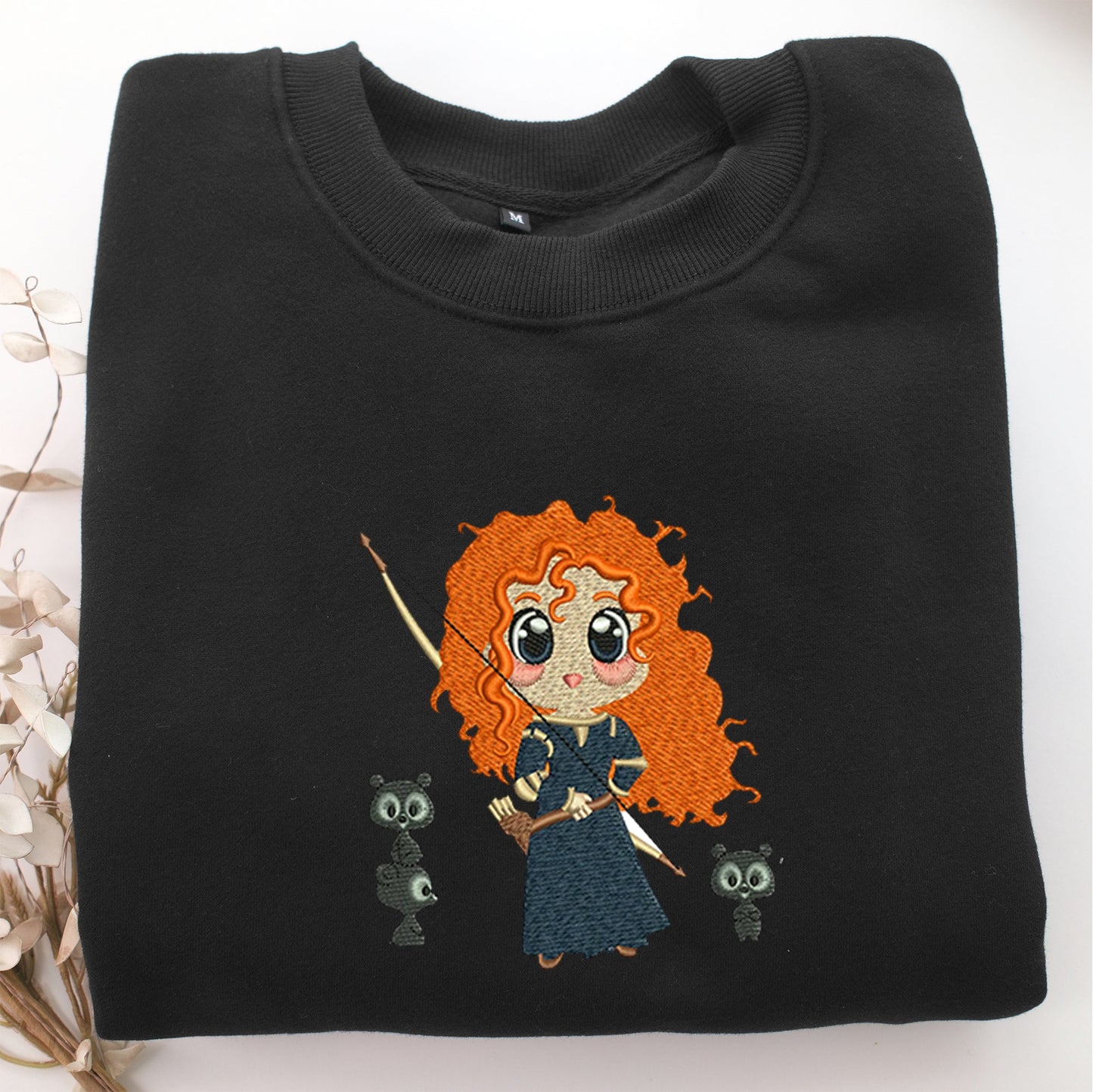 Chibi Princess Merida Embroidery, Disneyland Embroidered Sweatshirt, Movie Disney Inspired, Valentine's Day Gifts Idea For Him Her
