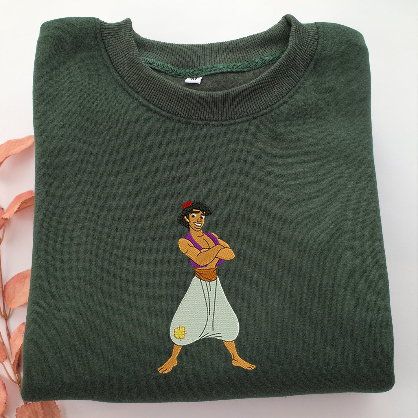 Aladdin Embroidery, Disneyland Embroidered Sweatshirt, Movie Disney Inspired, Valentine's Day Gifts Idea For Him Her