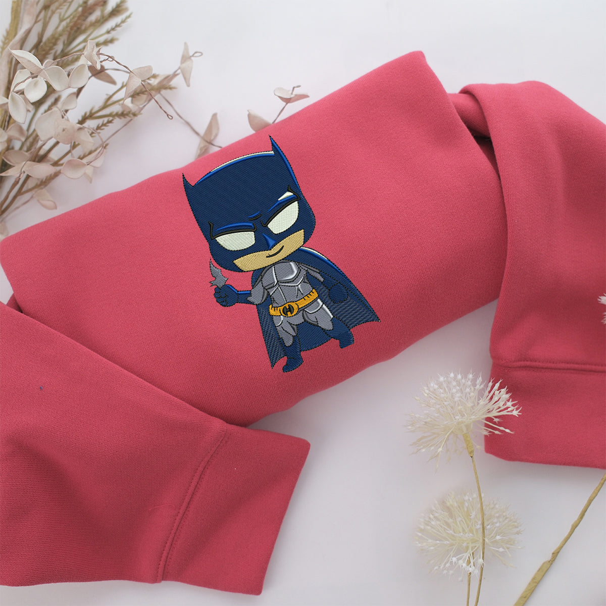 Chibi Batman Embroidery, Disneyland Embroidered Sweatshirt, Movie Disney Inspired, Valentine's Day Gifts Idea For Him Her