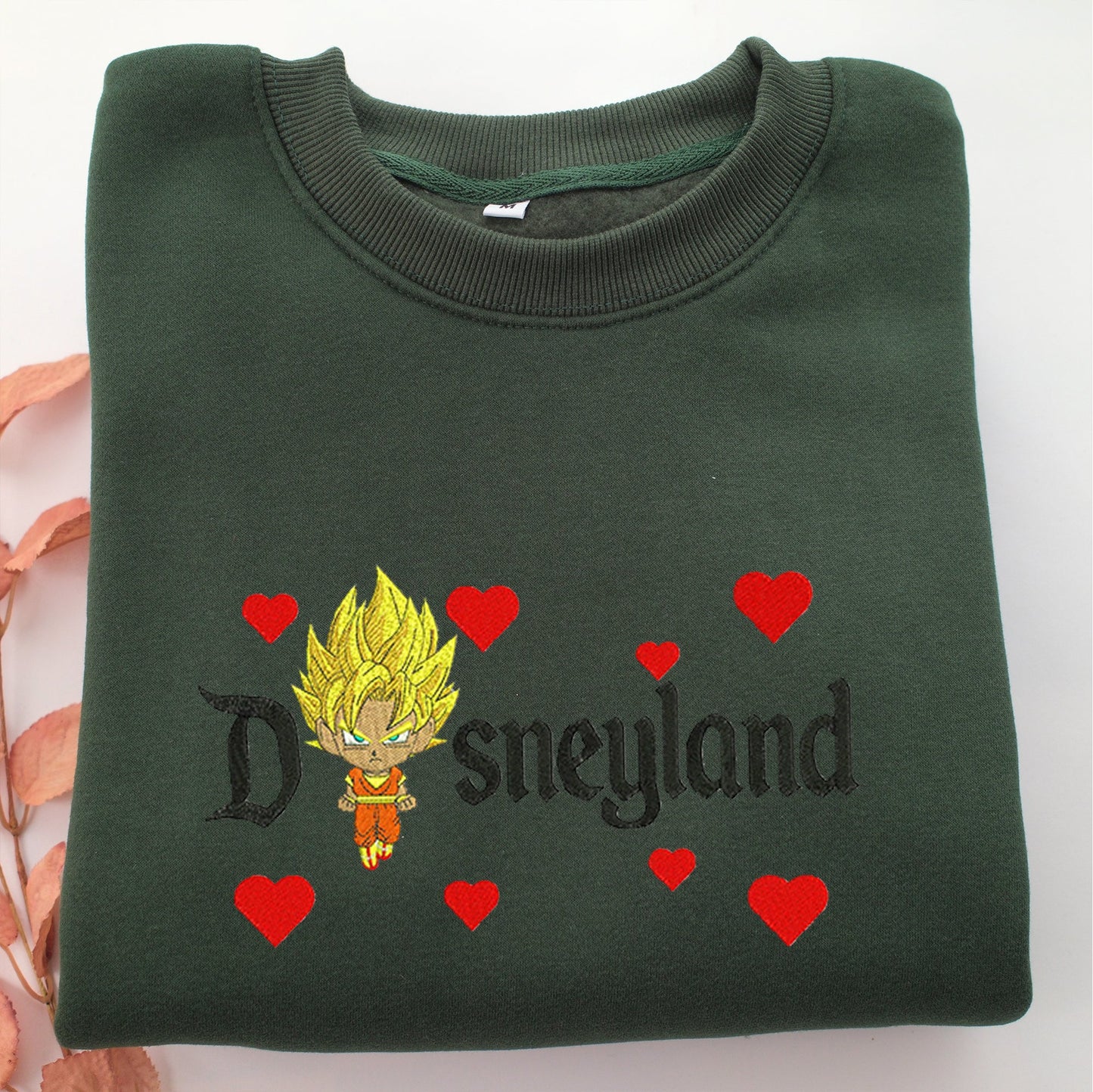 Chibi Saiyan Goku Disneyland Embroidery, Disneyland Embroidered Sweatshirt, Movie Disney Inspired, Valentine's Day Gifts Idea For Him Her