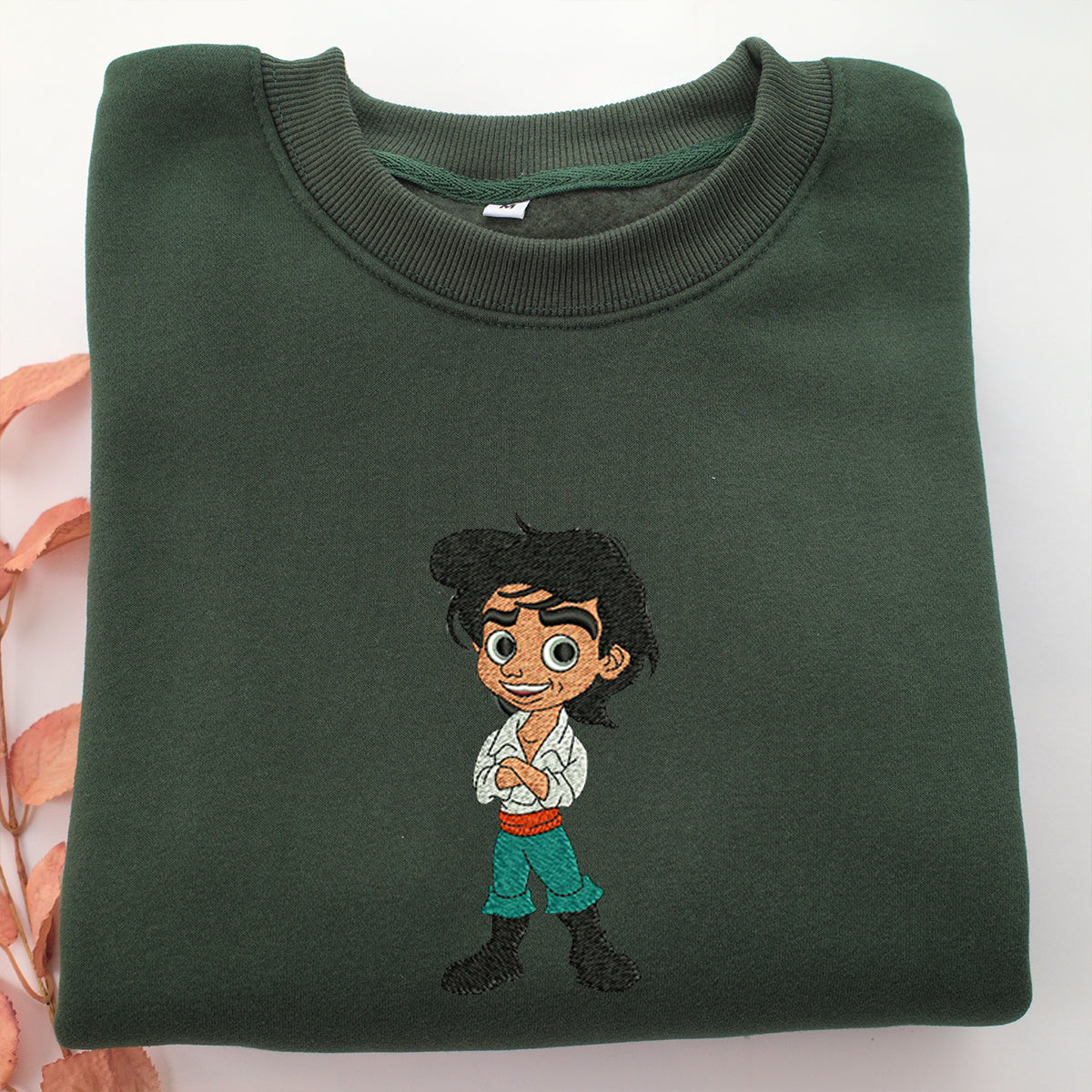 Chibi Prince Eric Embroidery, Disneyland Embroidered Sweatshirt, Movie Disney Inspired, Valentine's Day Gifts Idea For Him Her