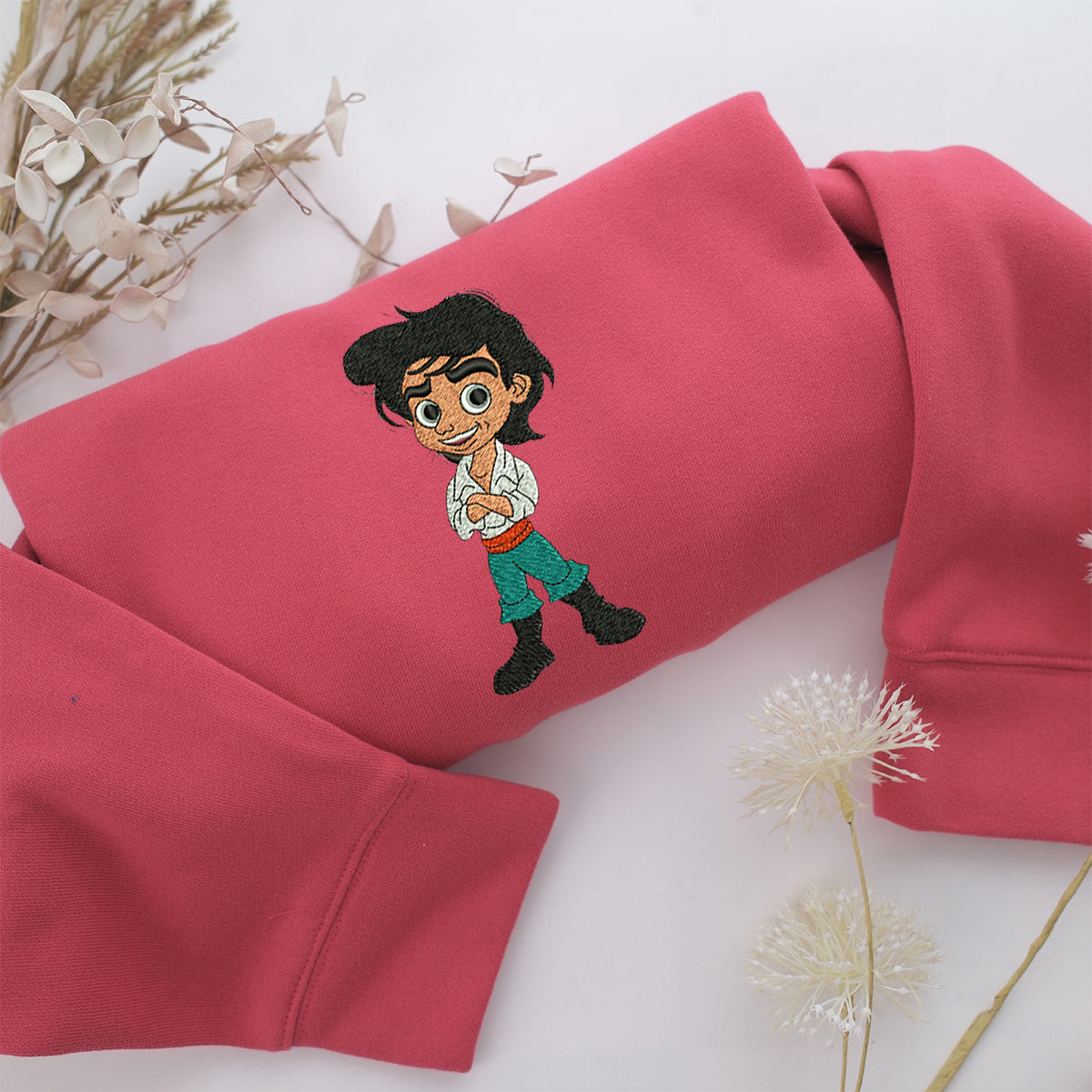 Chibi Prince Eric Embroidery, Disneyland Embroidered Sweatshirt, Movie Disney Inspired, Valentine's Day Gifts Idea For Him Her