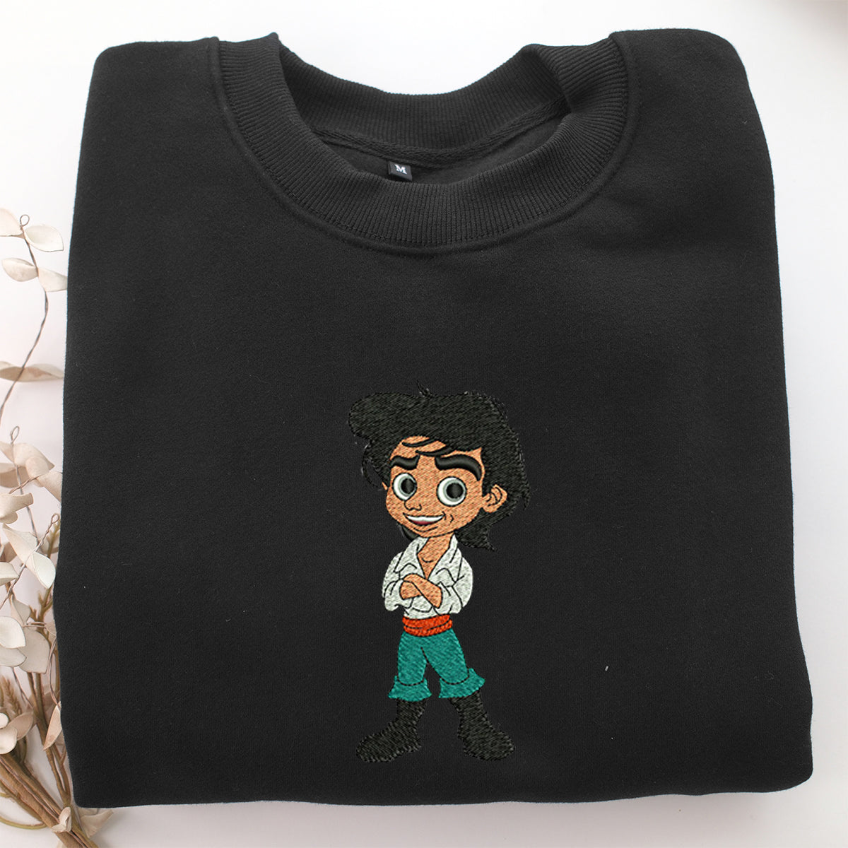Chibi Prince Eric Embroidery, Disneyland Embroidered Sweatshirt, Movie Disney Inspired, Valentine's Day Gifts Idea For Him Her