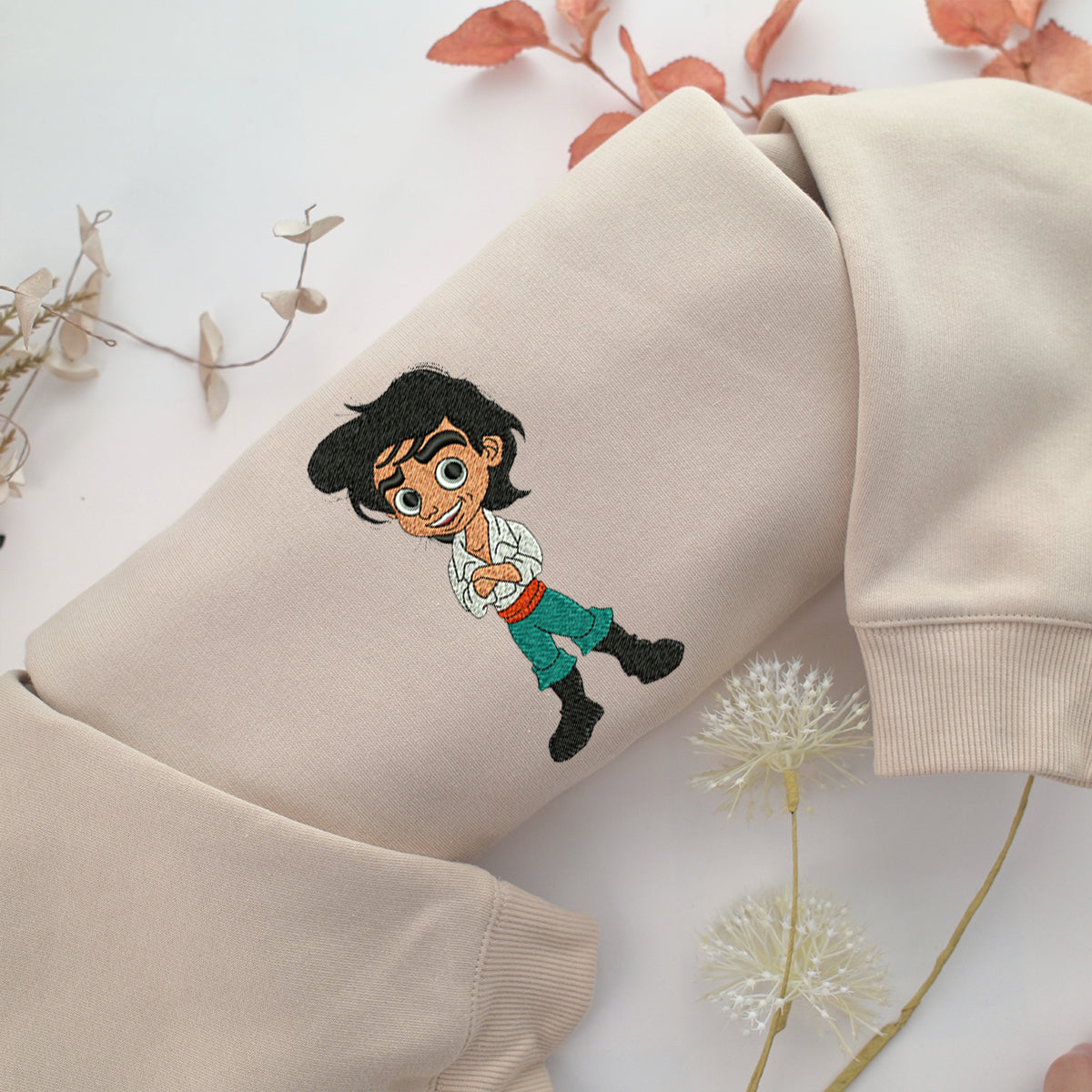 Chibi Prince Eric Embroidery, Disneyland Embroidered Sweatshirt, Movie Disney Inspired, Valentine's Day Gifts Idea For Him Her