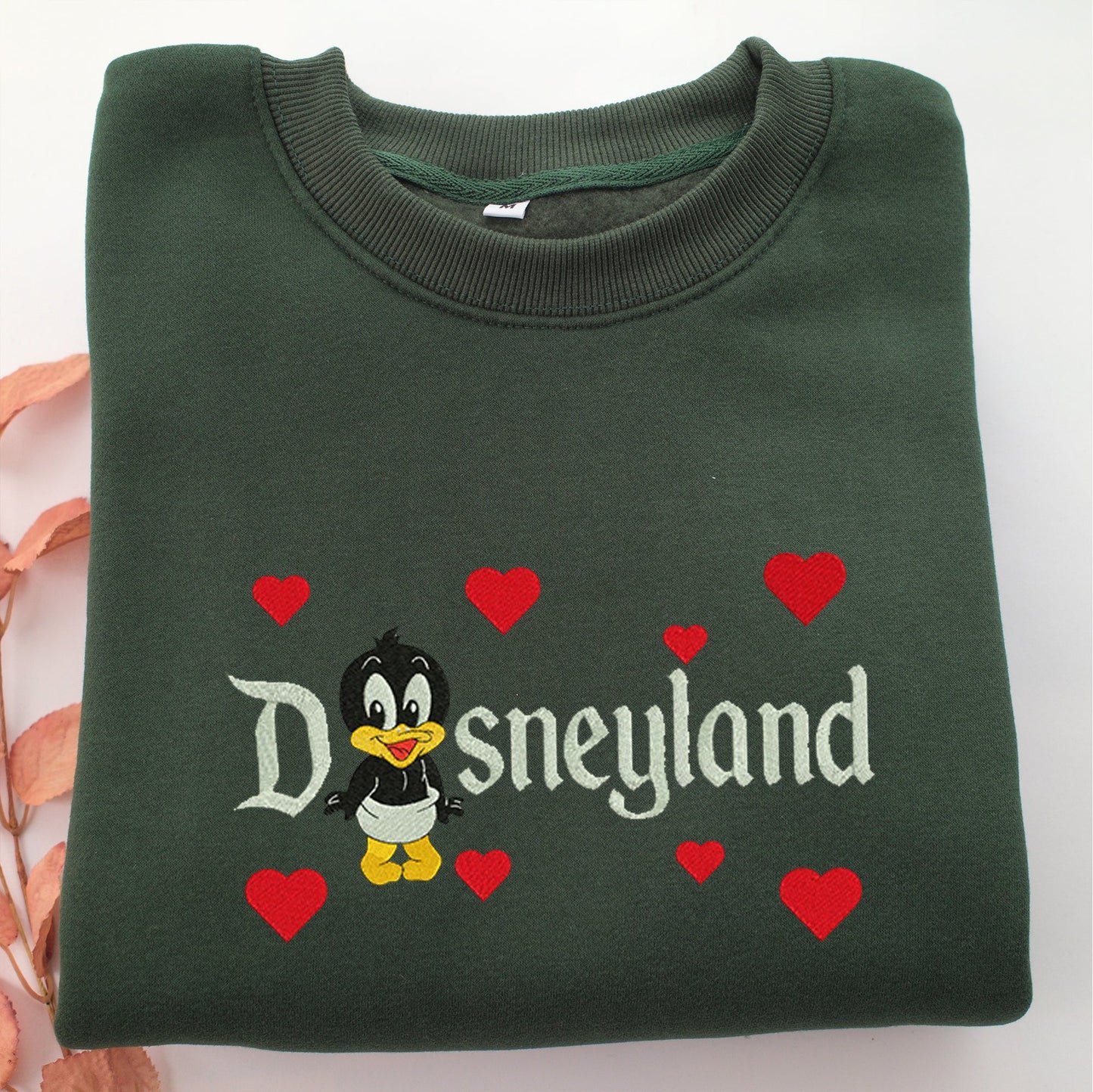 Chibi Daffy Duck Disneyland Embroidery, Disneyland Embroidered Sweatshirt, Movie Disney Inspired, Valentine's Day Gifts Idea For Him Her