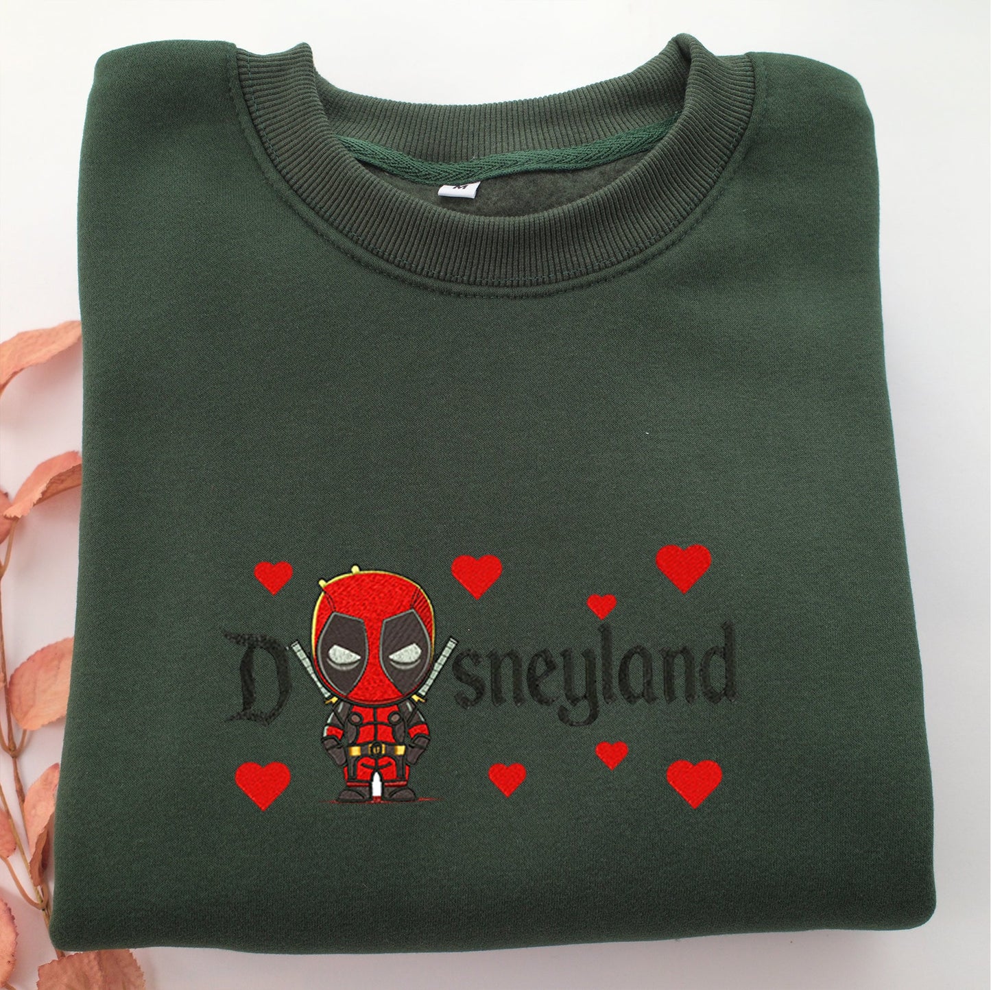 Chibi Deadpool Disneyland Embroidery, Disneyland Embroidered Sweatshirt, Movie Disney Inspired, Valentine's Day Gifts Idea For Him Her
