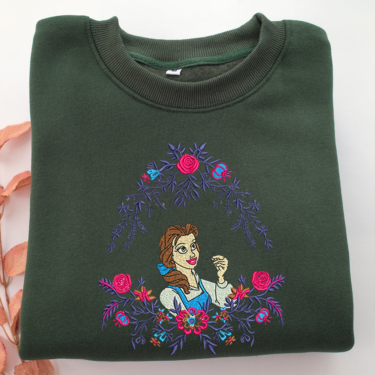 Belle v2 Embroidery, Disneyland Embroidered Sweatshirt, Movie Disney Inspired, Valentine's Day Gifts Idea For Him Her