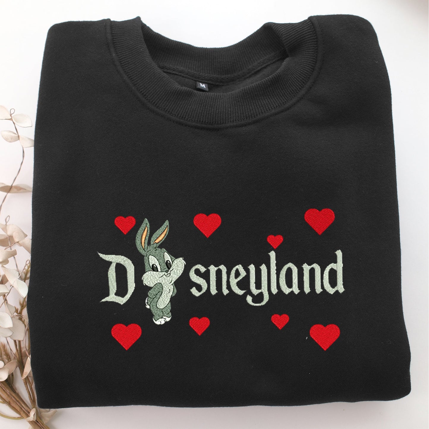 Chibi Bugs Bunny Disneyland Embroidery, Disneyland Embroidered Sweatshirt, Movie Disney Inspired, Valentine's Day Gifts Idea For Him Her