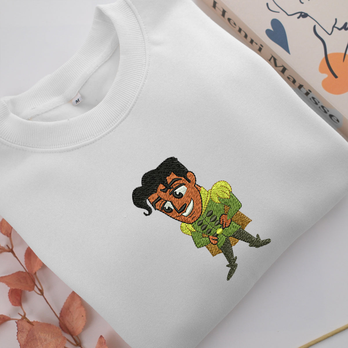 Chibi Prince Naveen Embroidery, Disneyland Embroidered Sweatshirt, Movie Disney Inspired, Valentine's Day Gifts Idea For Him Her