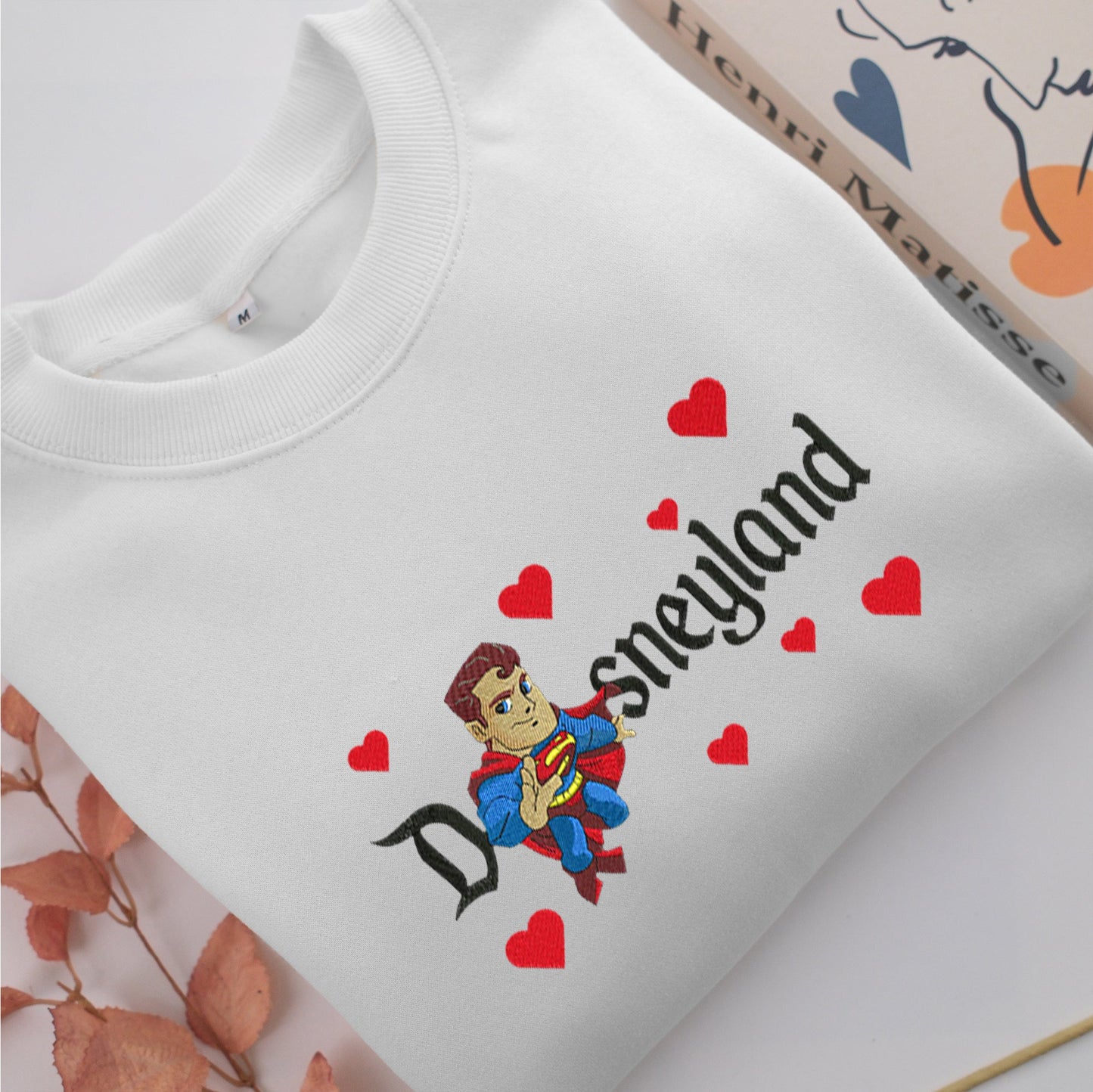 Chibi Superman Disneyland Embroidery, Disneyland Embroidered Sweatshirt, Movie Disney Inspired, Valentine's Day Gifts Idea For Him Her