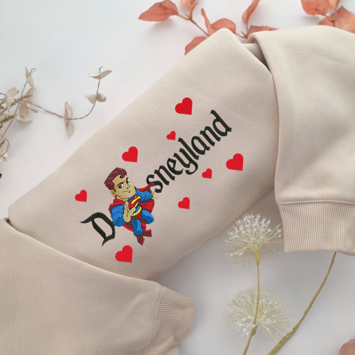 Chibi Superman Disneyland Embroidery, Disneyland Embroidered Sweatshirt, Movie Disney Inspired, Valentine's Day Gifts Idea For Him Her