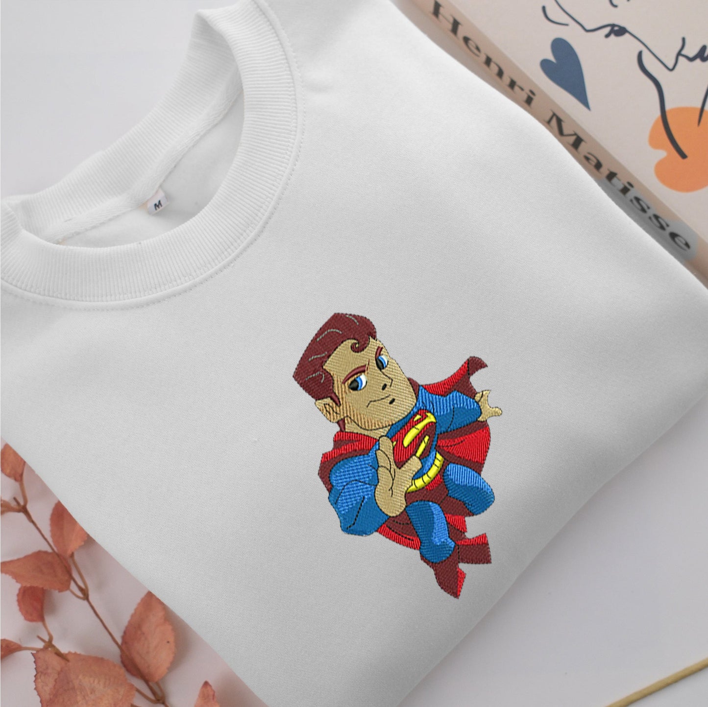 Chibi Superman Embroidery, Disneyland Embroidered Sweatshirt, Movie Disney Inspired, Valentine's Day Gifts Idea For Him Her