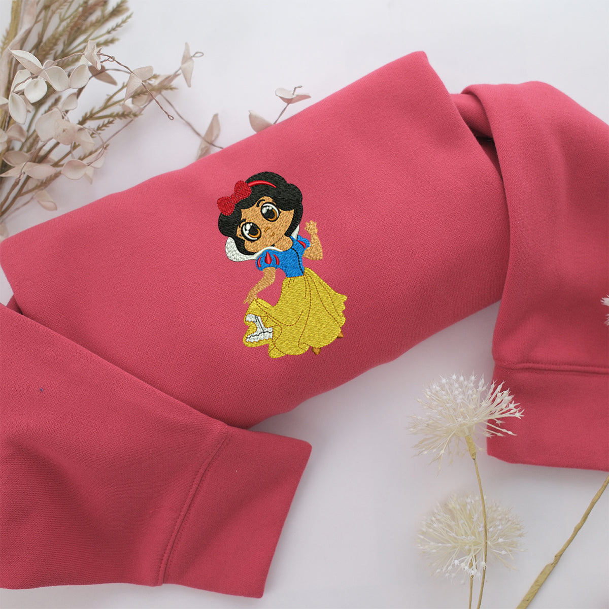 Chibi Snow White Embroidery, Disneyland Embroidered Sweatshirt, Movie Disney Inspired, Valentine's Day Gifts Idea For Him Her